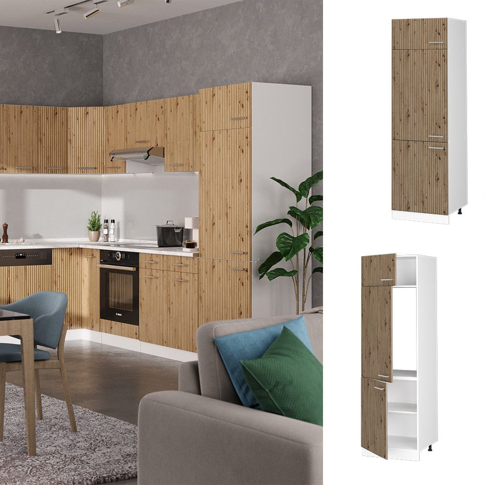 Vicco Kühlumbauschrank R-Line, Artisan-Eiche/Weiß, 60 cm günstig online kaufen