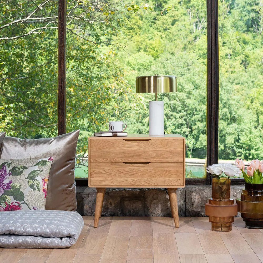 Mobello Nachttisch Primera Nachtschrank mit 2 Schubladen, Softclose & Skand günstig online kaufen