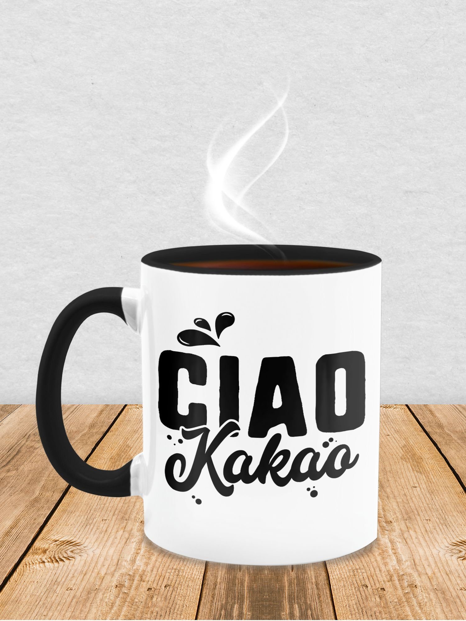 Tasse Statement Shirtracer 2 Ciao Kakao, Keramik, Schwarz Sprüche