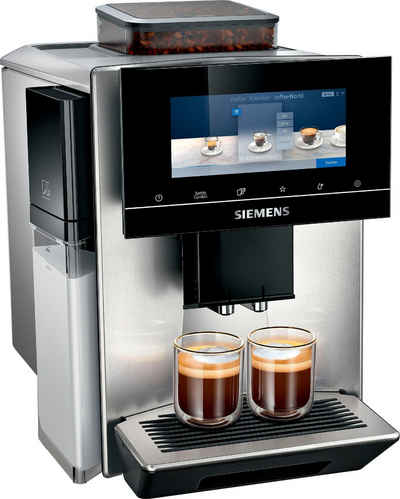 SIEMENS Kaffeevollautomat EQ900 TQ903DZ3, auto. Reinigen und Entkalken, 6,8" TFT-Display, Barista-Mode, App-Steuerung, Geräuschreduzierung, 3 Profile, edelstahl