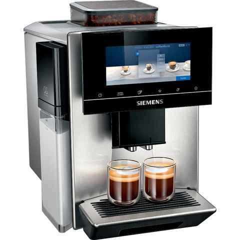 SIEMENS Kaffeevollautomat EQ900 TQ903DZ3, auto. Reinigen und Entkalken, 6,8" TFT-Display, Barista-Mode, App-Steuerung, Geräuschreduzierung, 3 Profile, edelstahl