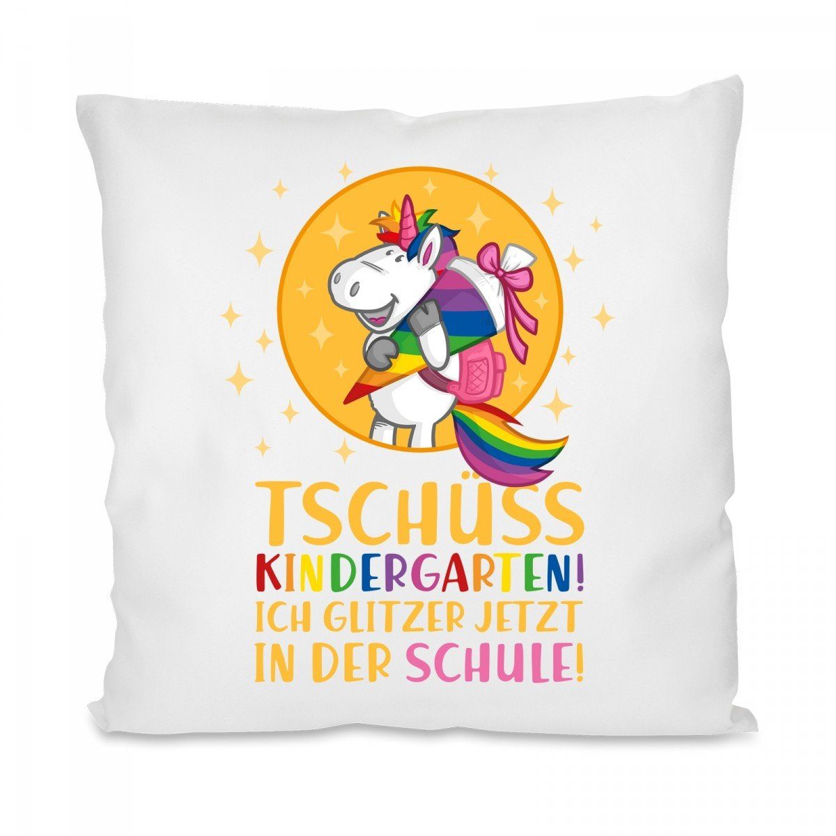 Herzbotschaft Декоративные подушки Подушки mit einseitigem Motiv schüss Kindergarten! Ich glitzer, Подушкиhülle mit Füllung