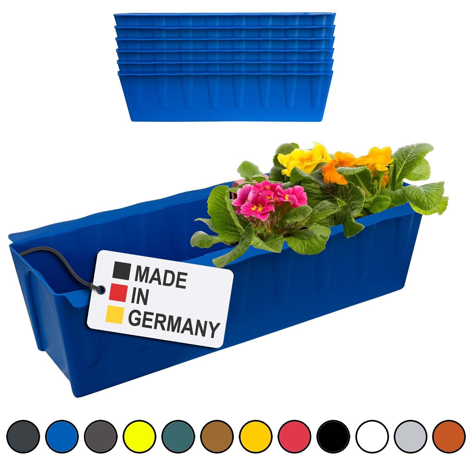 BURI Blumenkasten Blumenkasten Europaletten 6er-Set Blau Pflanzkasten Balkonkasten
