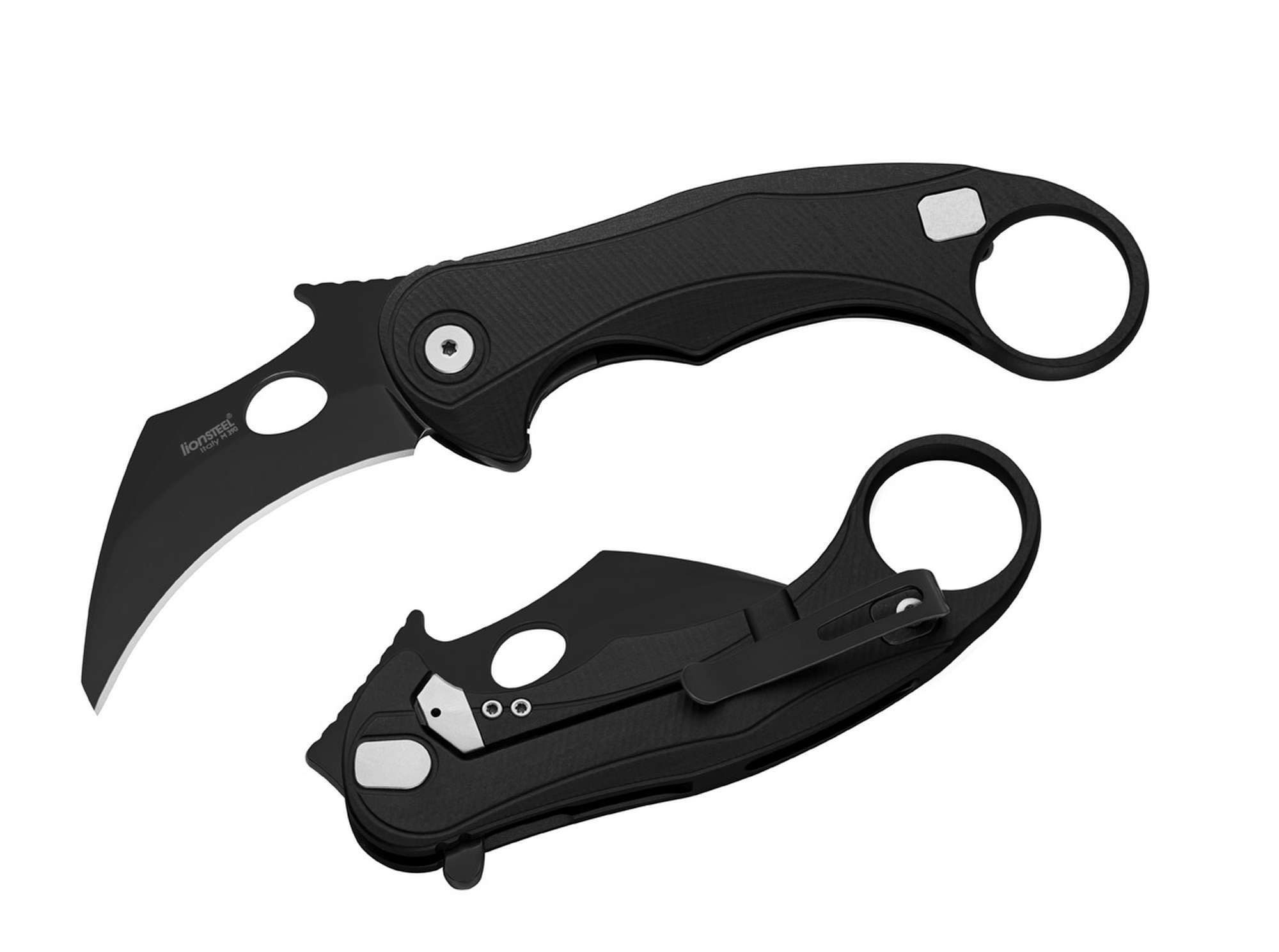 LionSteel Taschenmesser LionSteel Leone Mid M390 Aluminum All Black