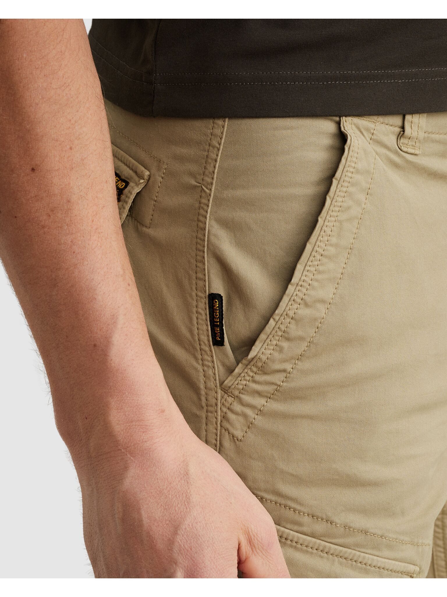 PME LEGEND Cargobermudas NORDROP CARGO SHORTS STRETCH TWILL normale Passform, mit Gürtelschlaufen, unifarben – Bild 4 von 5