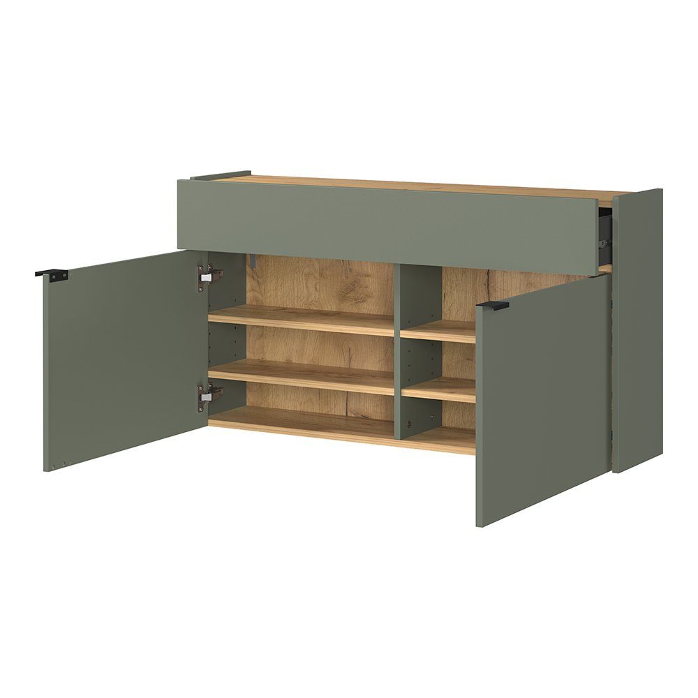 Lomadox Schuhschrank ABERDEEN-01 grün mit Eiche günstig online kaufen