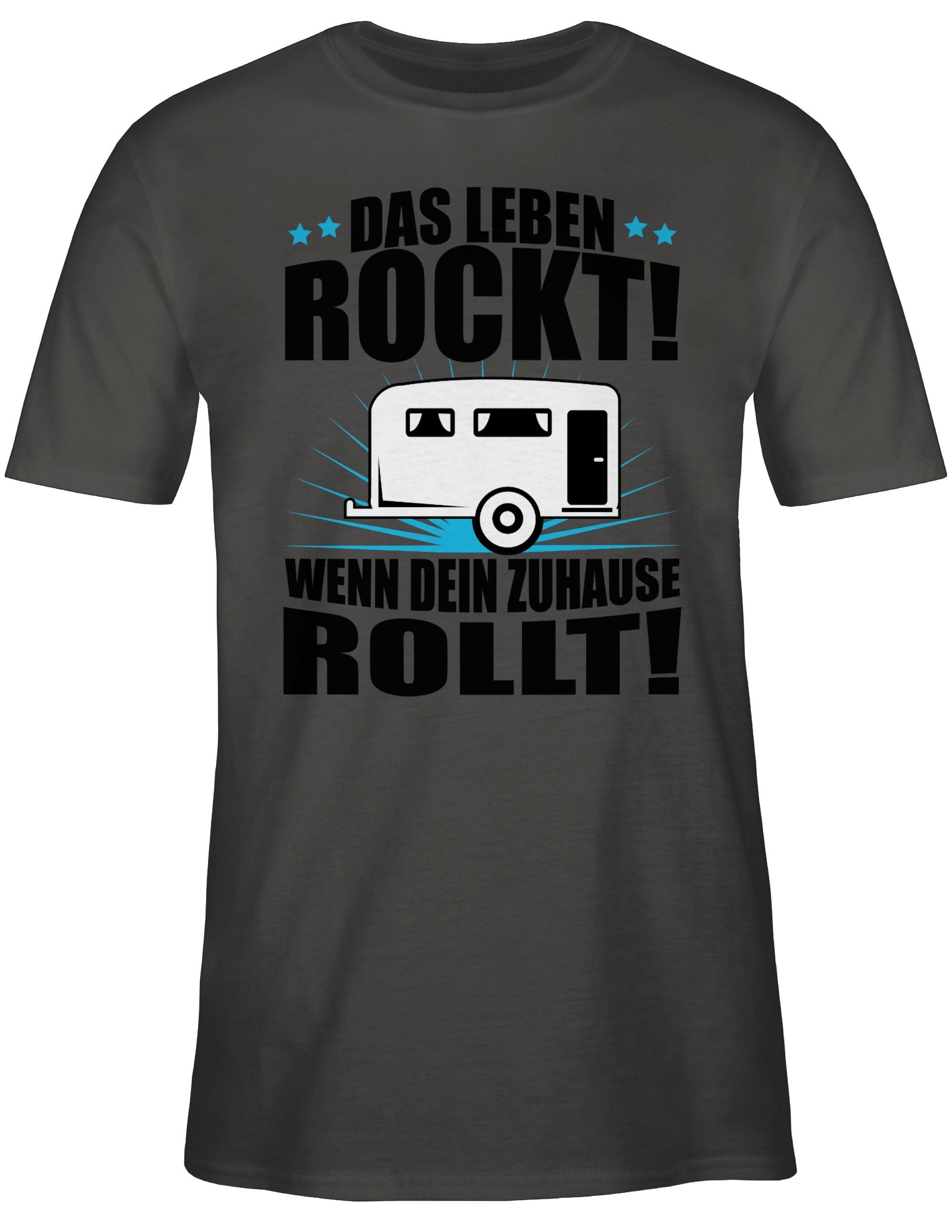 Outfit Dunkelgrau T-Shirt Wohnwagen Das 1 schwarz rockt! Leben Shirtracer Hobby