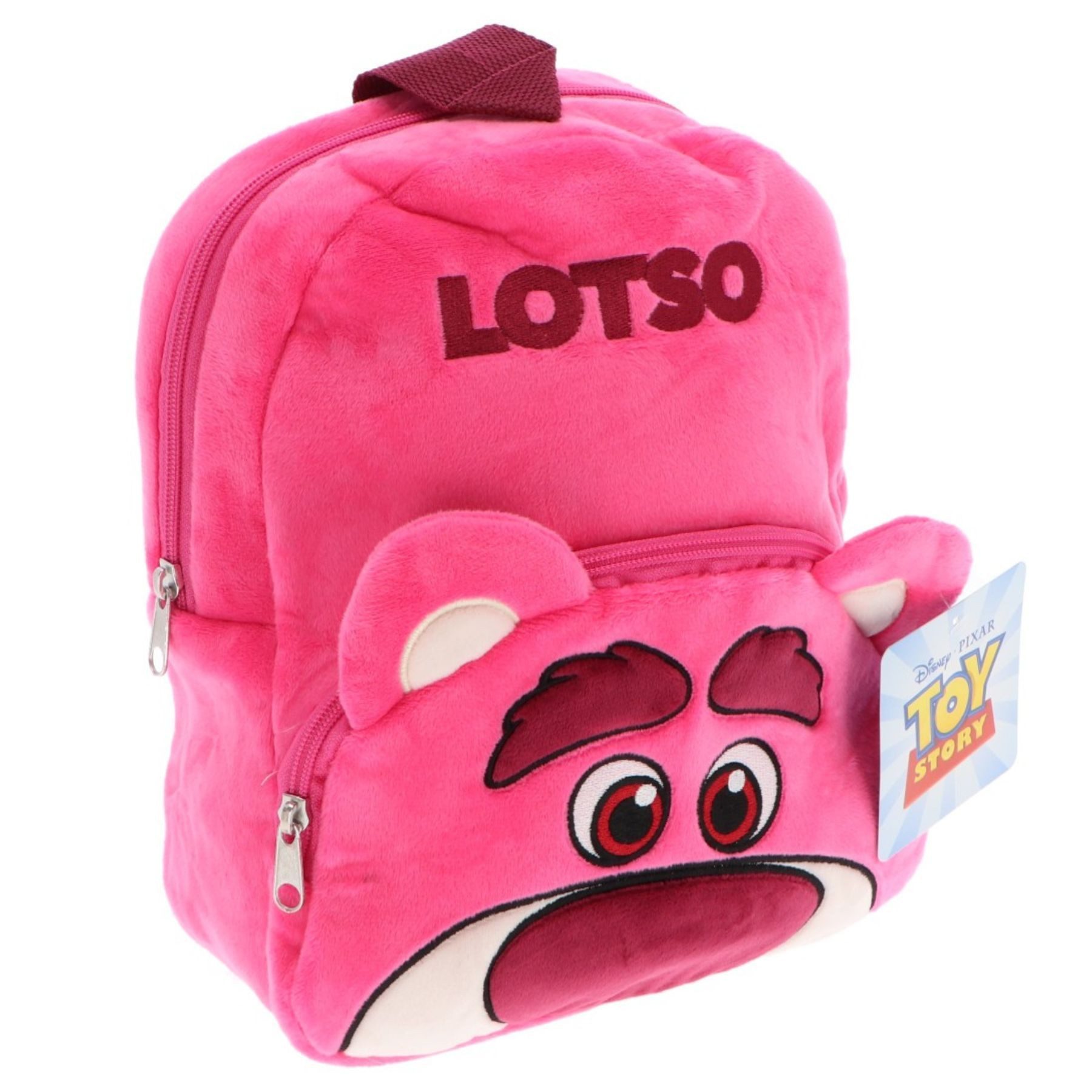 Disney Pixar Toy Story Kinderrucksack Lotso Kinder Rucksack aus weichem Plüsch für Alltag und Freizeit