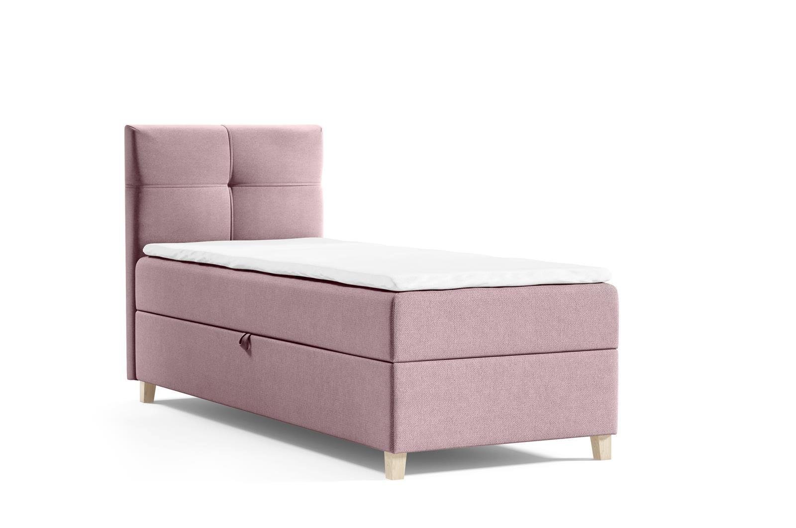 Beautysofa Boxspringbett Modern Boxspringbett mit Topper HELEN MINI Schlafzimmer, mit Matratze