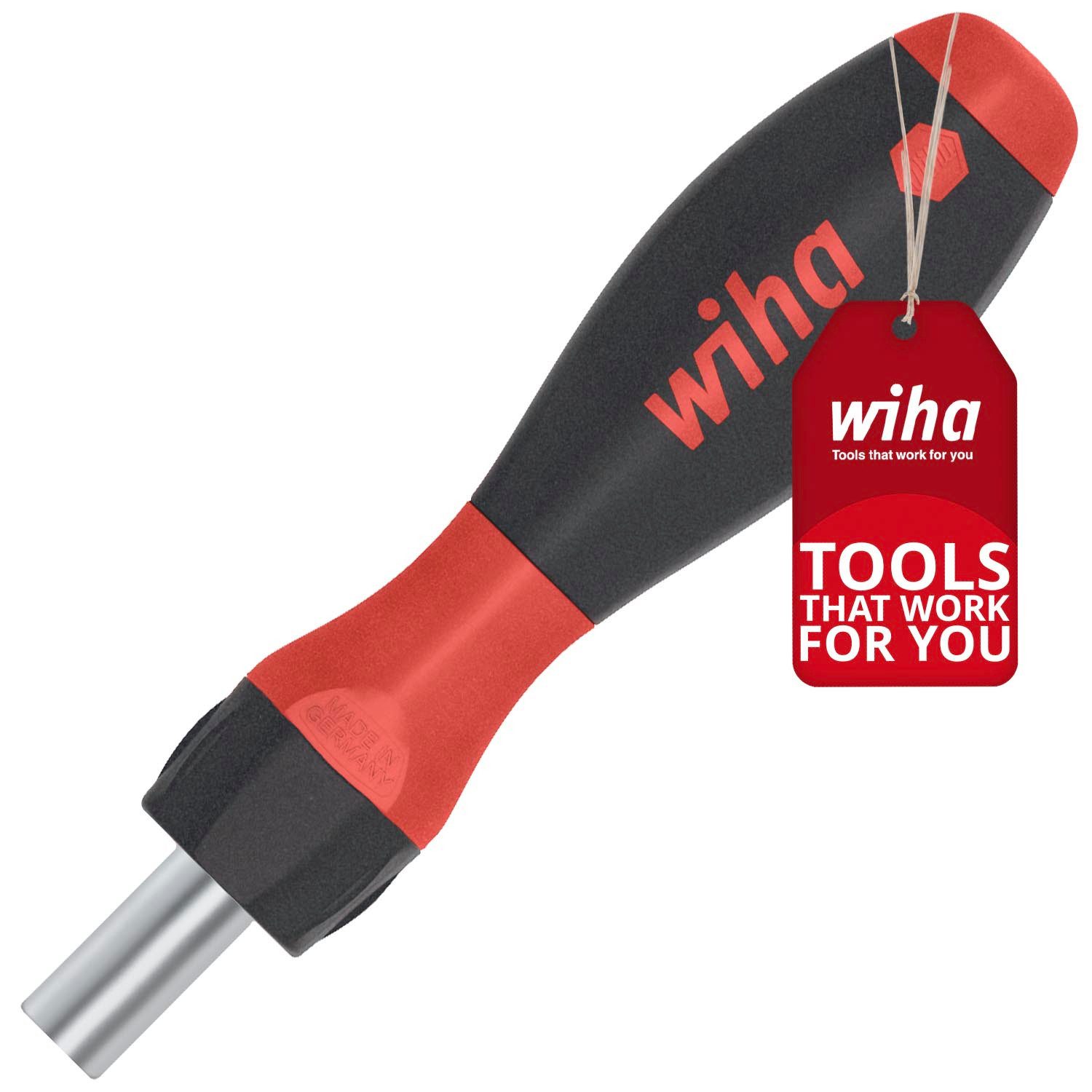 Wiha Bit-Schraubendreher (47169), Sperrfunktion der Ratsche, starken magnetischen Bithalter 1/4"