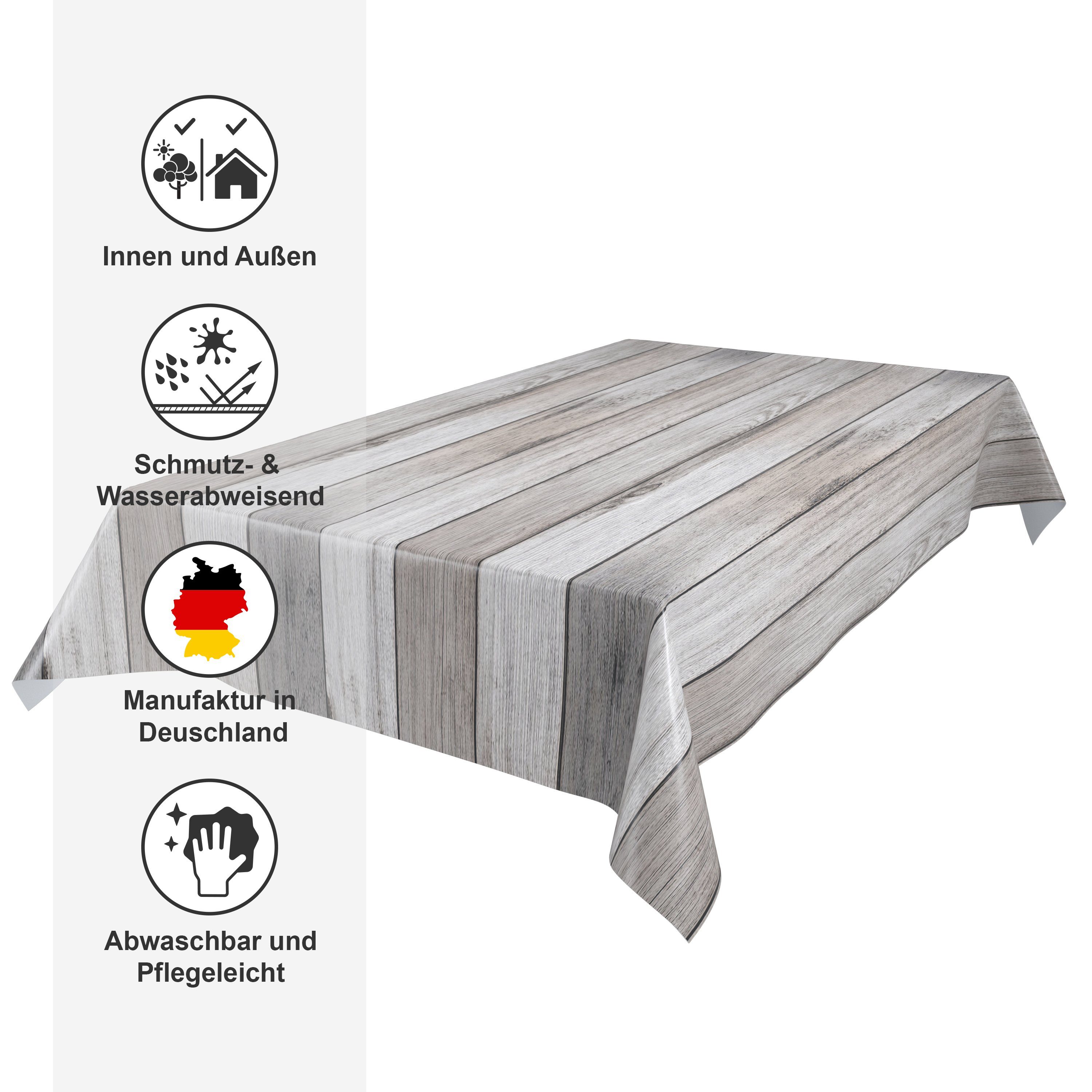 Beautex Tischdecke Wachstuchtischdecke Holz beige abwischbar Garten Tischdecke (1-tlg), Wasserundurchlässig, Zuschneidbar, Pflegeleicht, Oberflächenversiegelt – Bild 3 von 3
