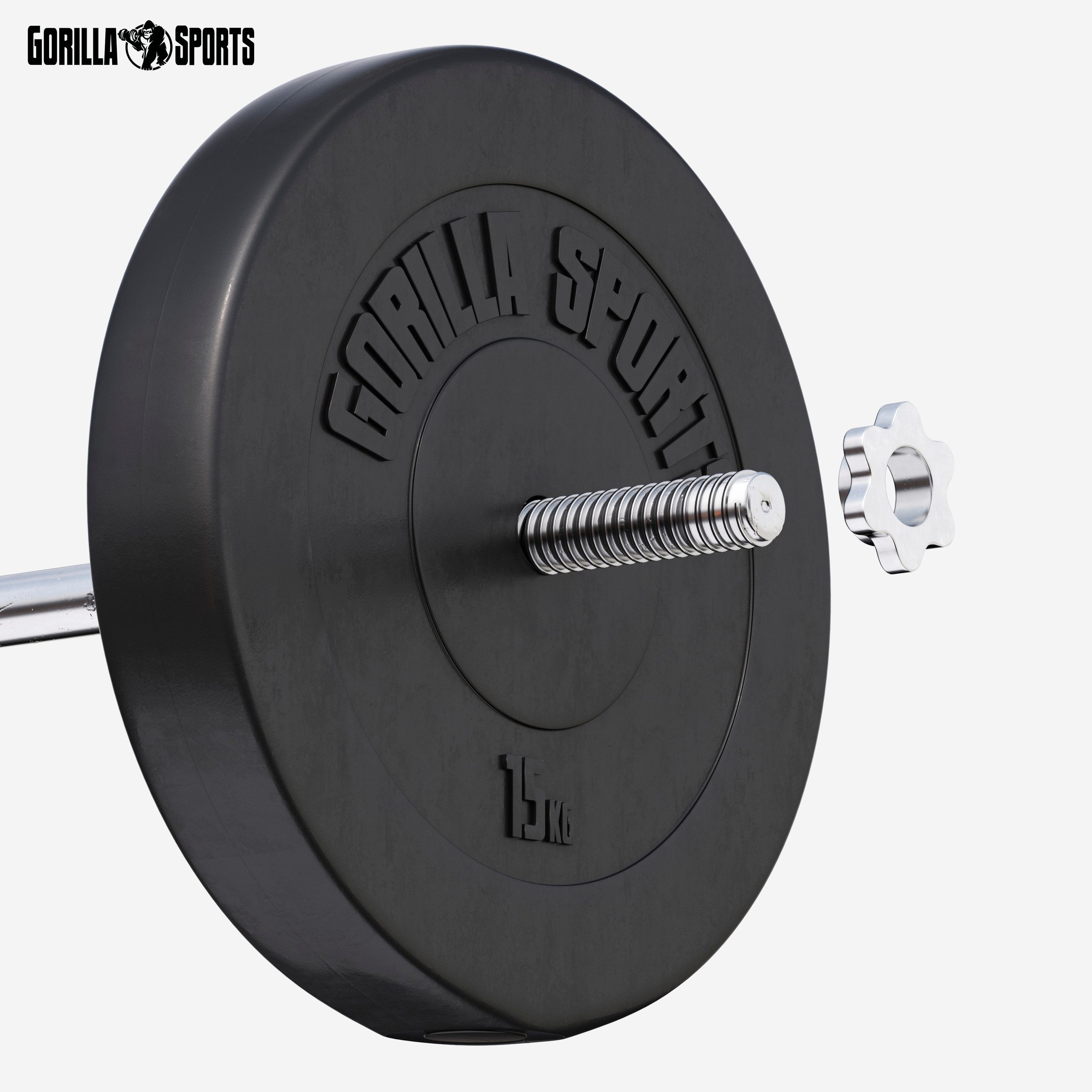 GORILLA SPORTS Hantelscheibe Hantelscheibe 30/31 mm Kunststoff 1,25-15 KG, 15 kg, (1-tlg)