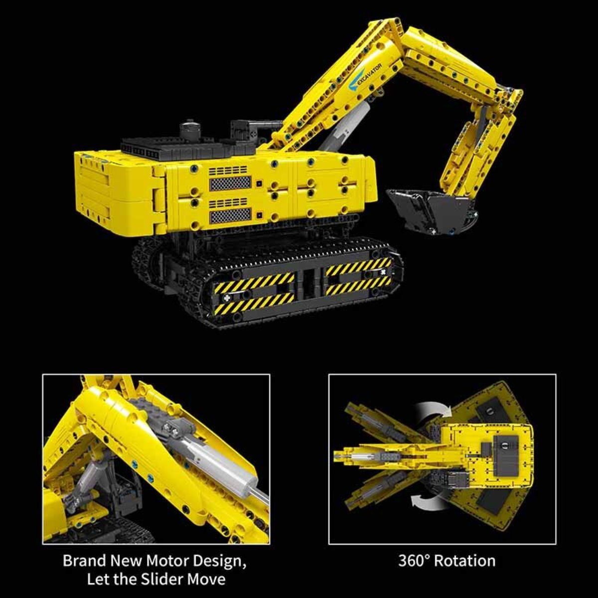 Mould King Mould King 15061 Mechanical Digger Yellow inkl. RC/Fernsteuerung Spielbausteine