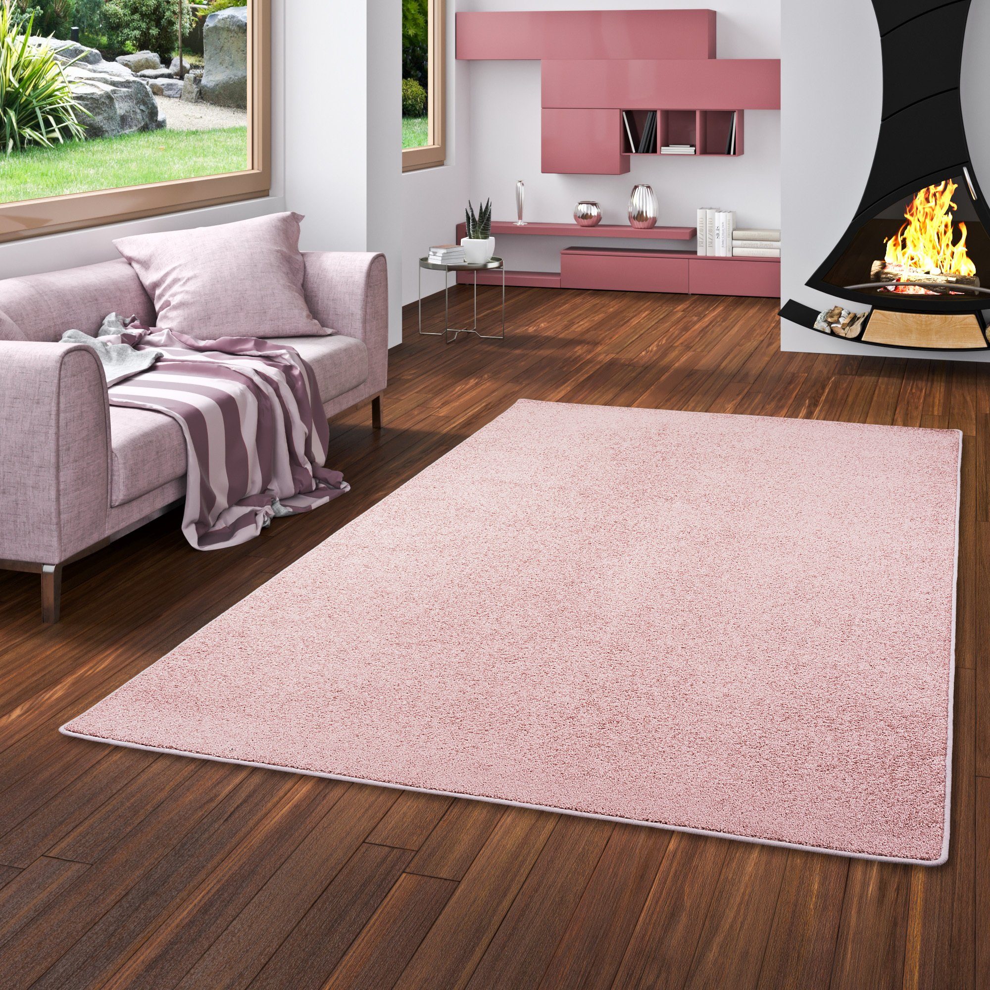 Snapstyle Veloursteppich Hochflor Velours Teppich Luna, Rechteckig, Höhe: 16 mm