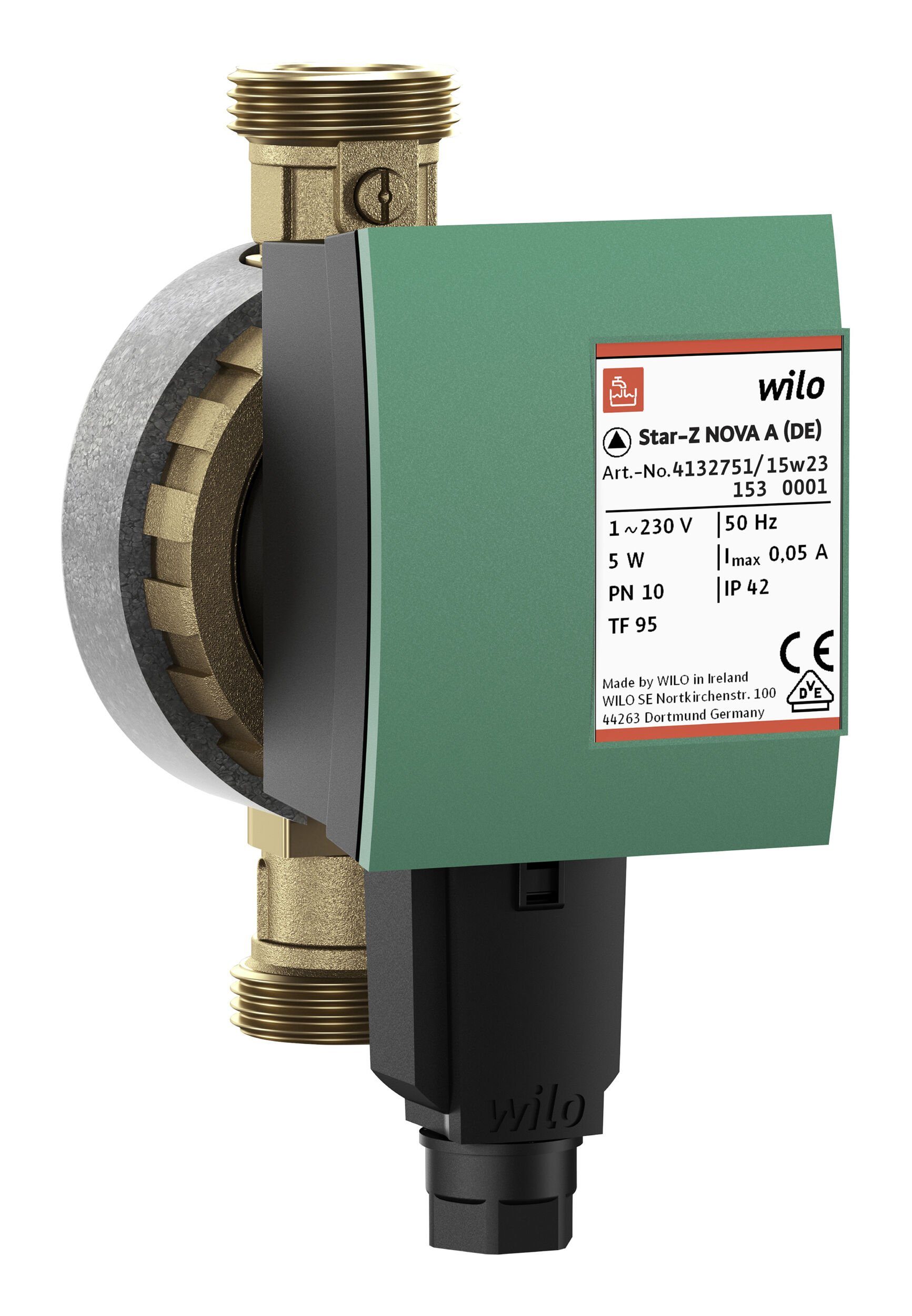 Wilo Umwälzpumpe, Nassläufer Star-Z-Nova Nova C, 230 V, 50/60 Hz, 10 bar