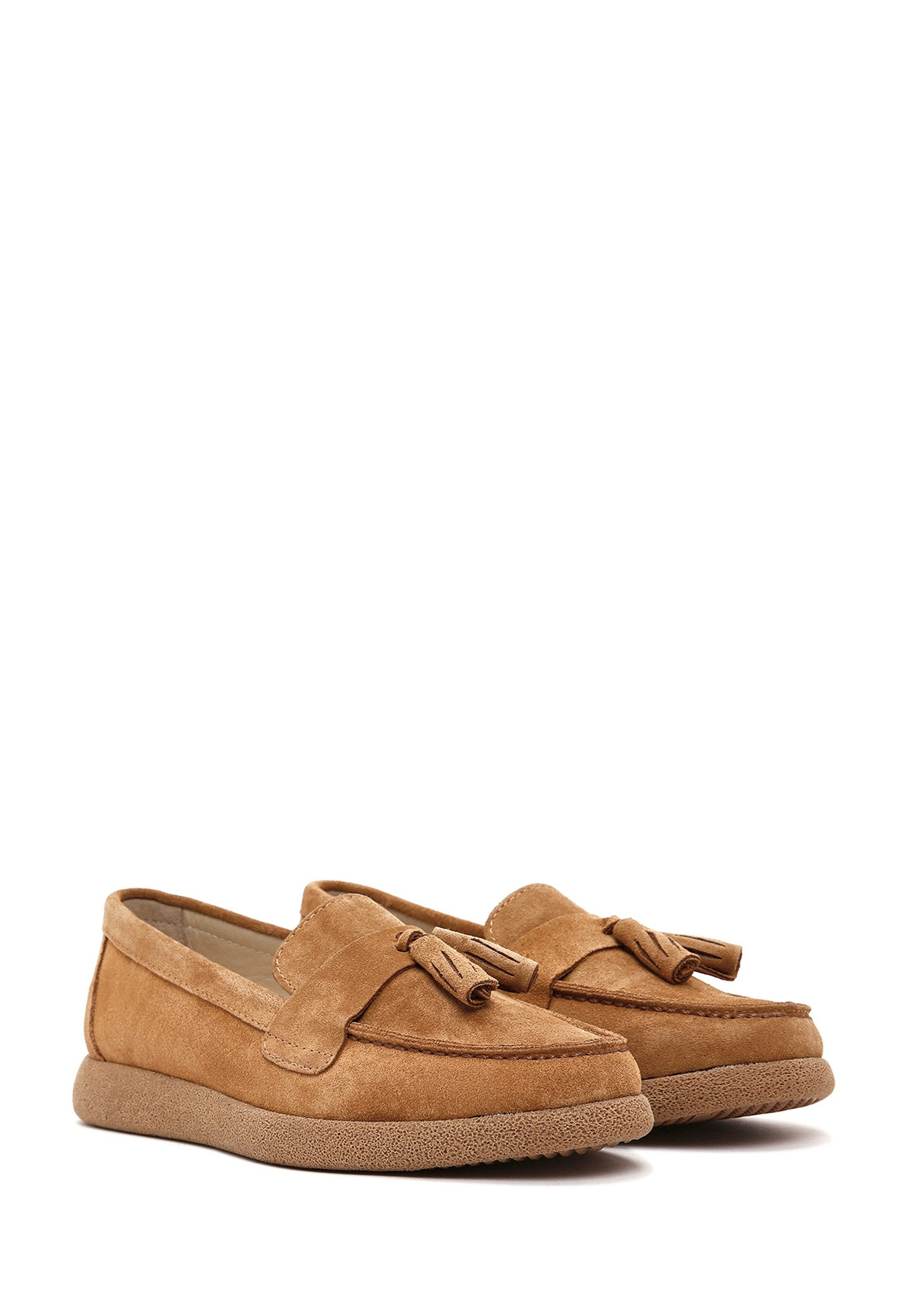 Derimod Loafer aus Leder mit Quasten Loafer Echtes Wildleder, Lederfutter, Thermo-Sohle, Slip-On, Quastendetail
