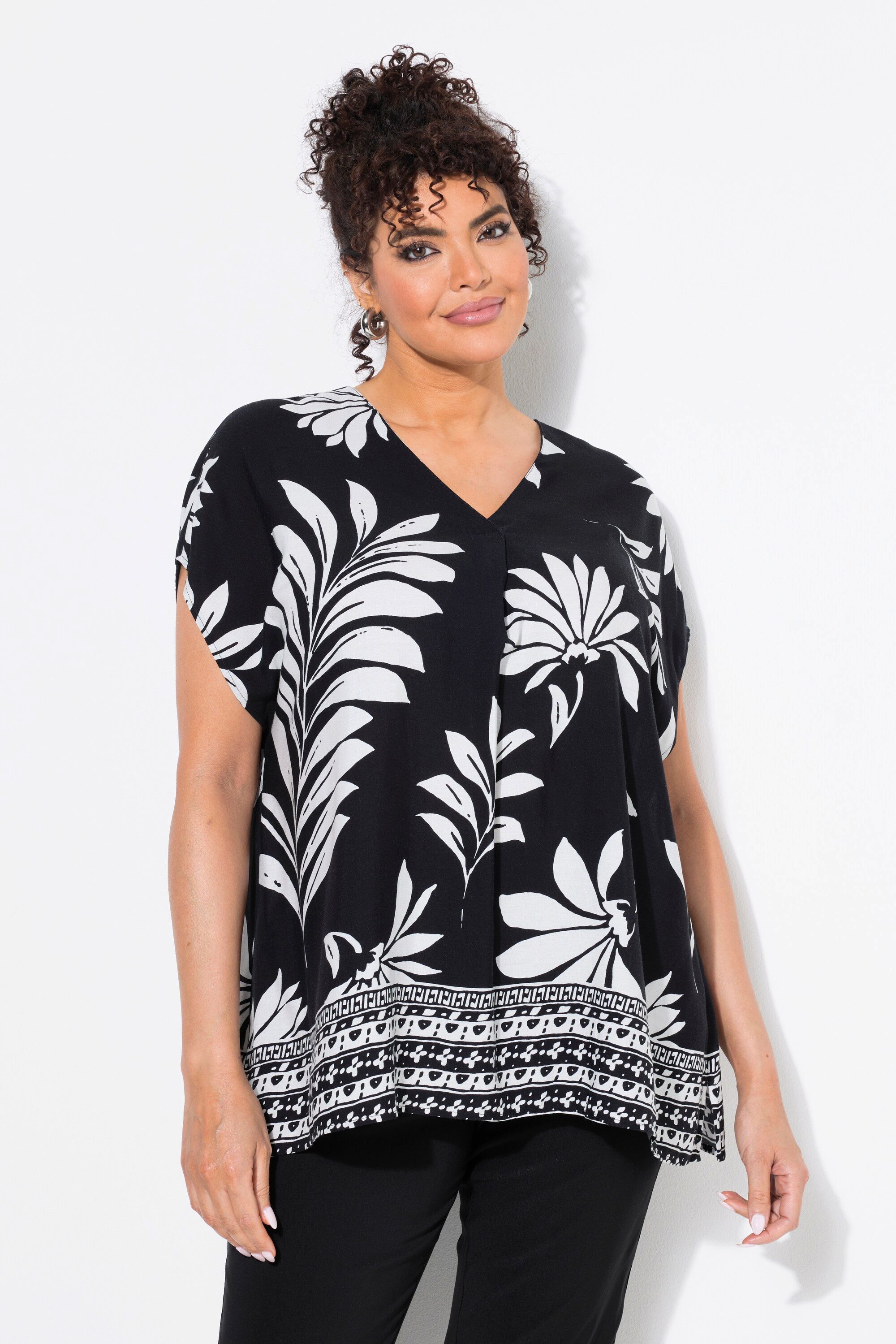 Ulla Popken Tunika Tunika Blüten Oversized günstig online kaufen