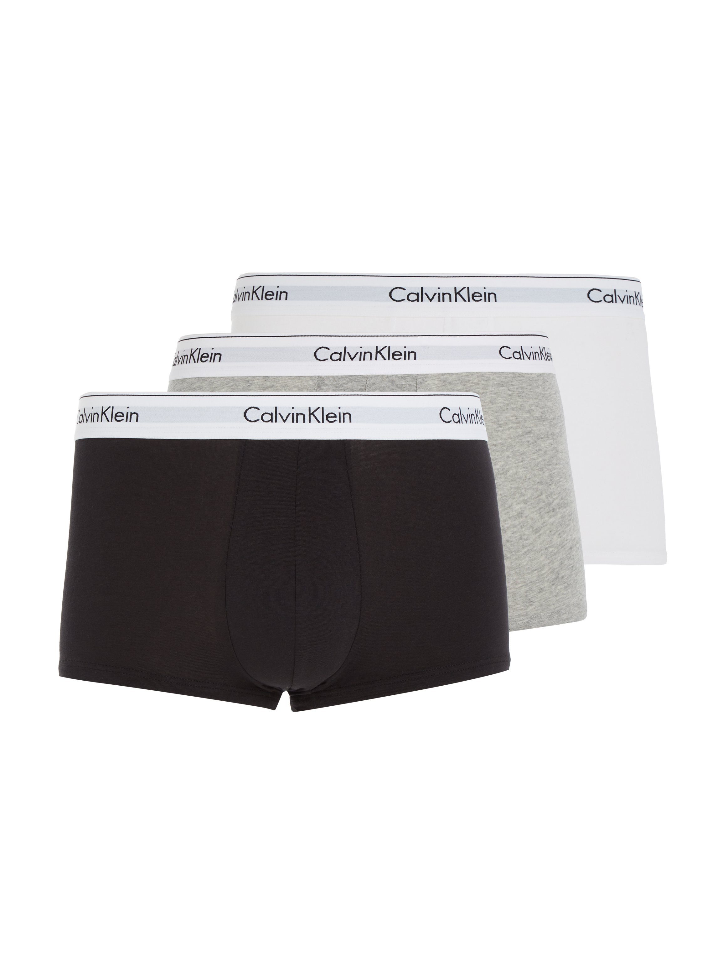 Calvin Klein Underwear Boxer (Packung, 3-St., 3er-Pack) mit Logoschriftzug am Wäschebund hellgrau-meliert, weiß, schwarz