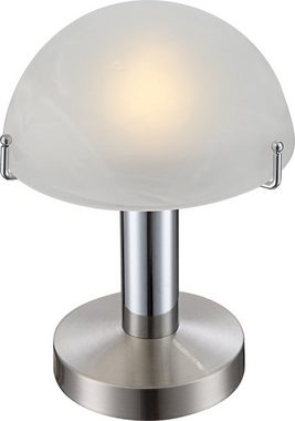 Globo Tischleuchte LED Tischlampe Wohnzimmer Tischleuchte Schlafzimmer Glas weiß silber