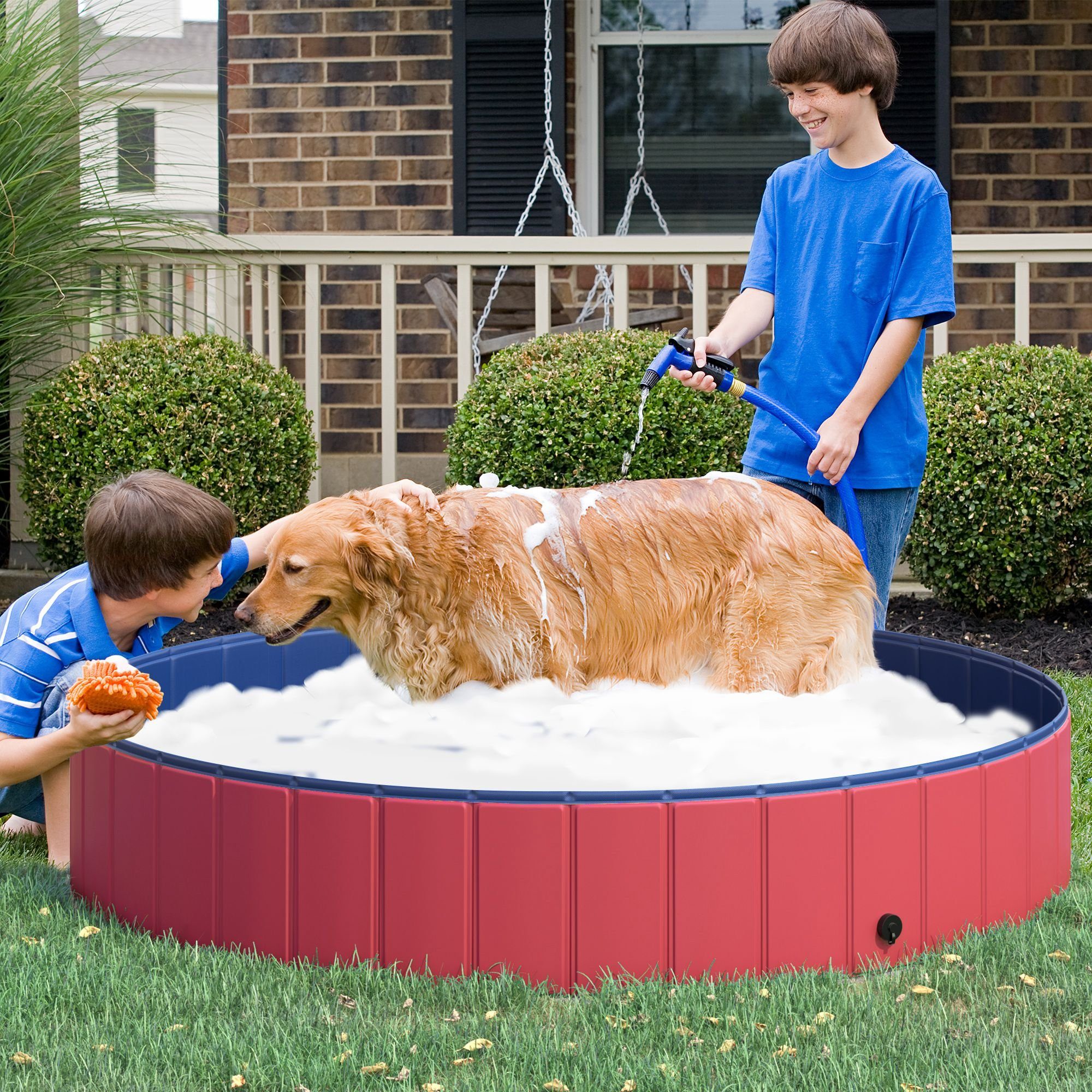 PawHut Hundepool Hundebadewanne, faltbar Badewann, Wasserbecken für Hunde und Katzen, (1-tlg)