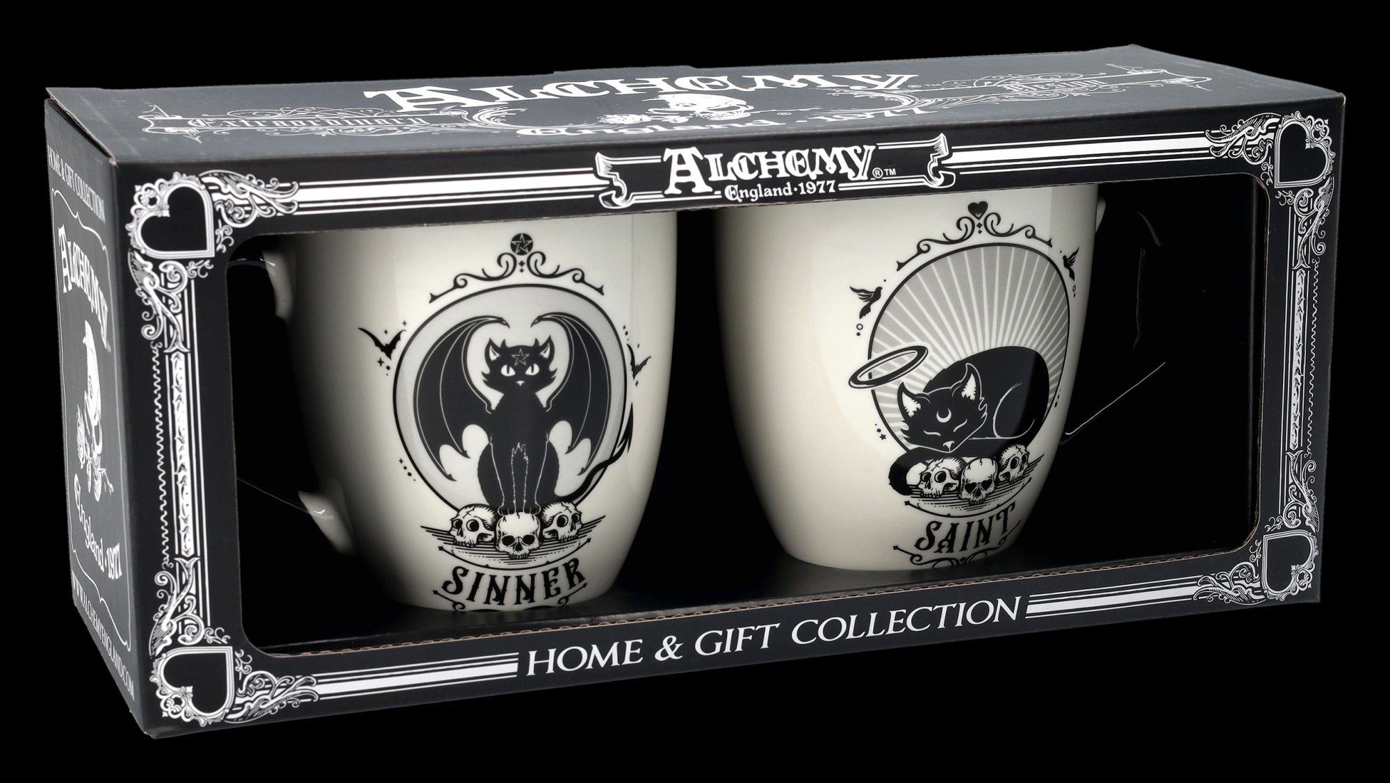 Figuren Shop GmbH Tasse Alchemy Partner Tassen - Heilige und Sünder - Katzen Tasse, Porzellan