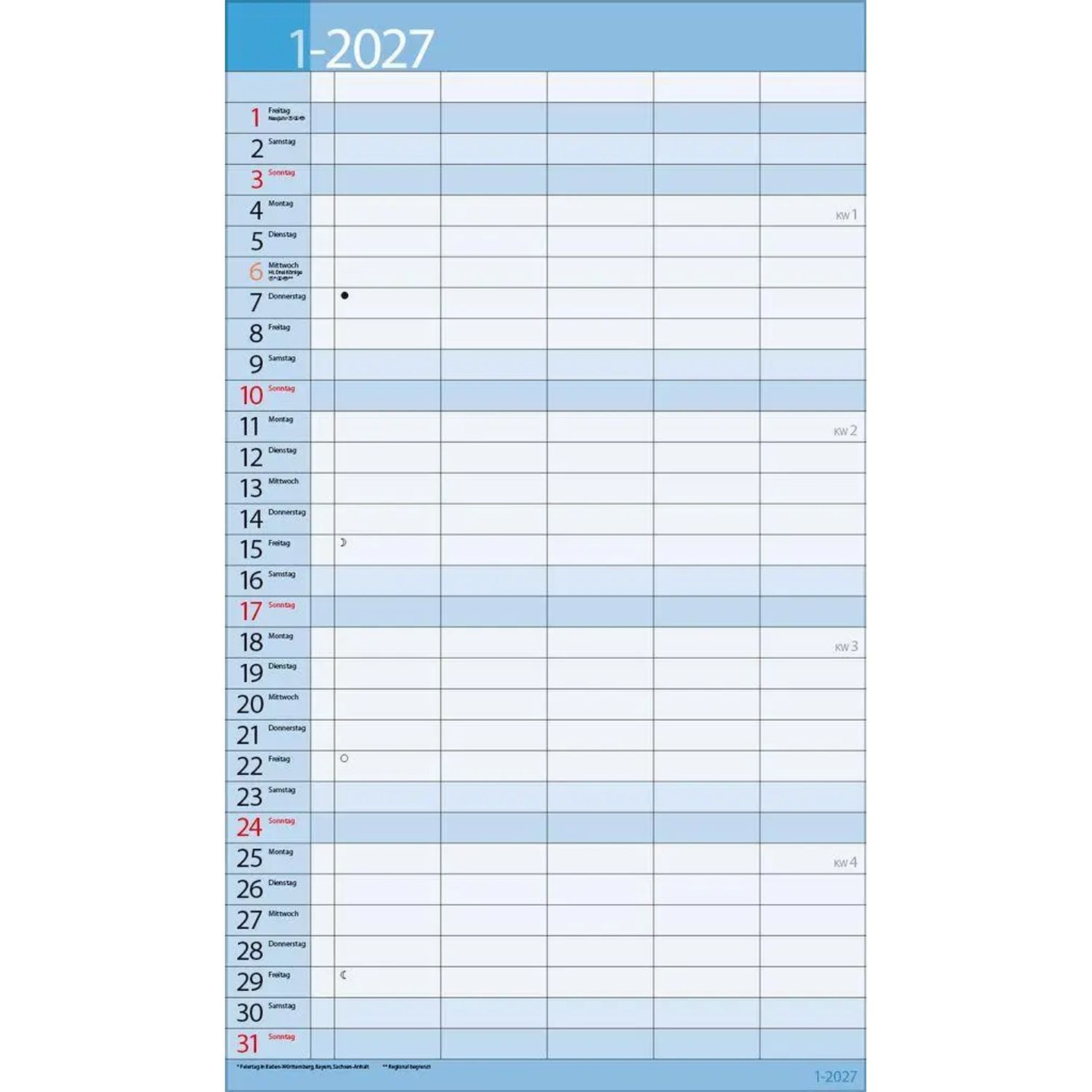 Korsch Verlag Wandkalender Familientimer 18 Monate 2027/2028 – Bild 5 von 5