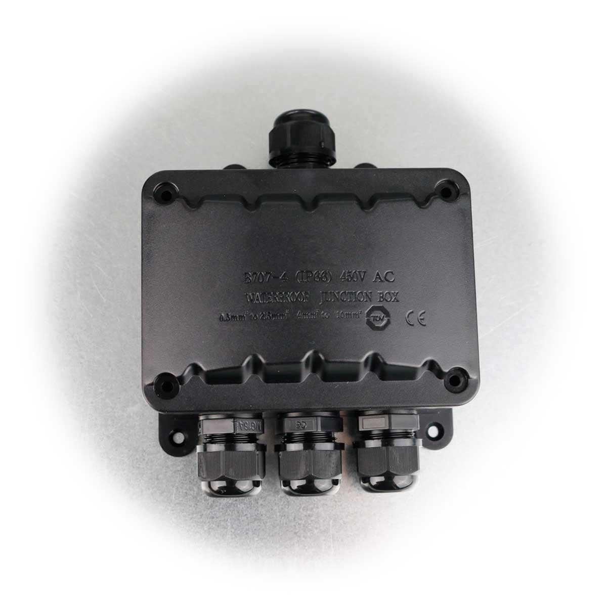 ChiliTec Kabelbox Kabelverbinder-Box, wasserdicht IP66, für 4 Kabel