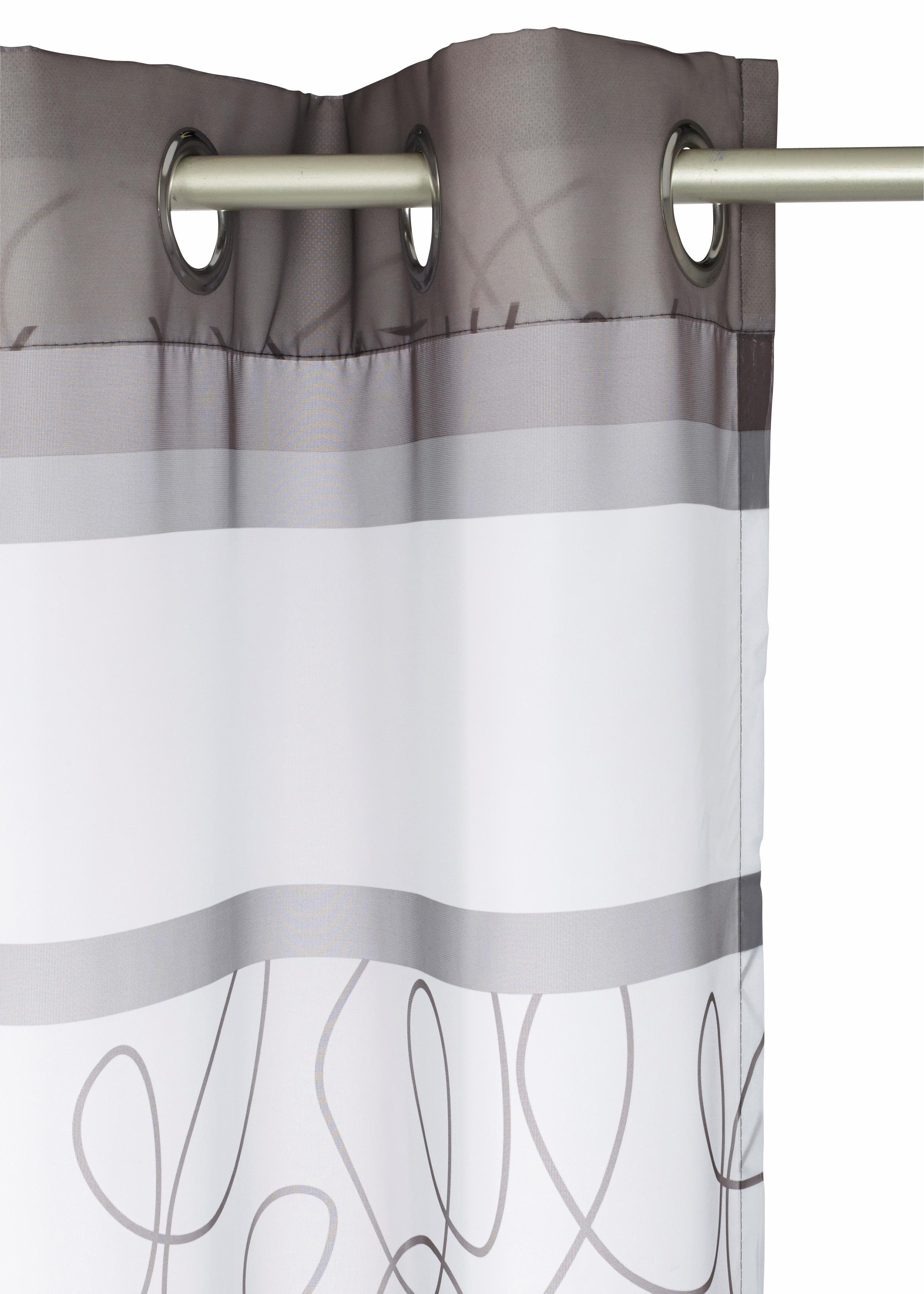 OTTO home Gardine Napala (2 St), Ösen, transparent, Voile, Vorhang, 2-er Set, Fertiggardine, transparent, Querstreifen – Bild 3 von 5