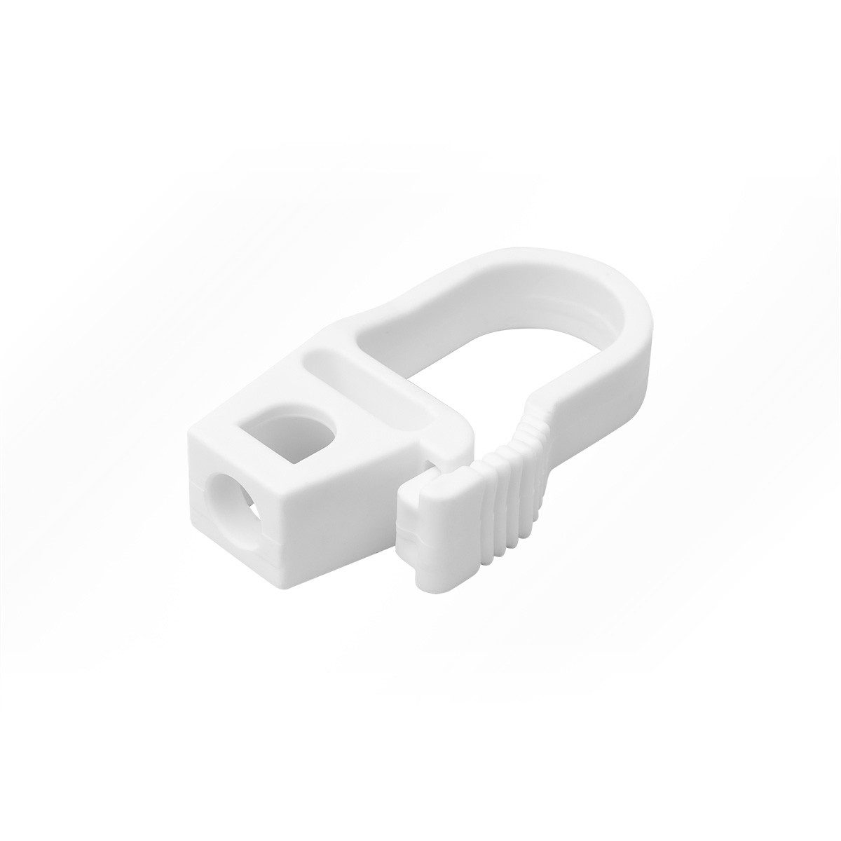 LYSEL® Abspannleine Haken aus Nylon Kunststoff mit Sicherung für 6mm Seil Weiß (1-tlg), 64 mm [L]