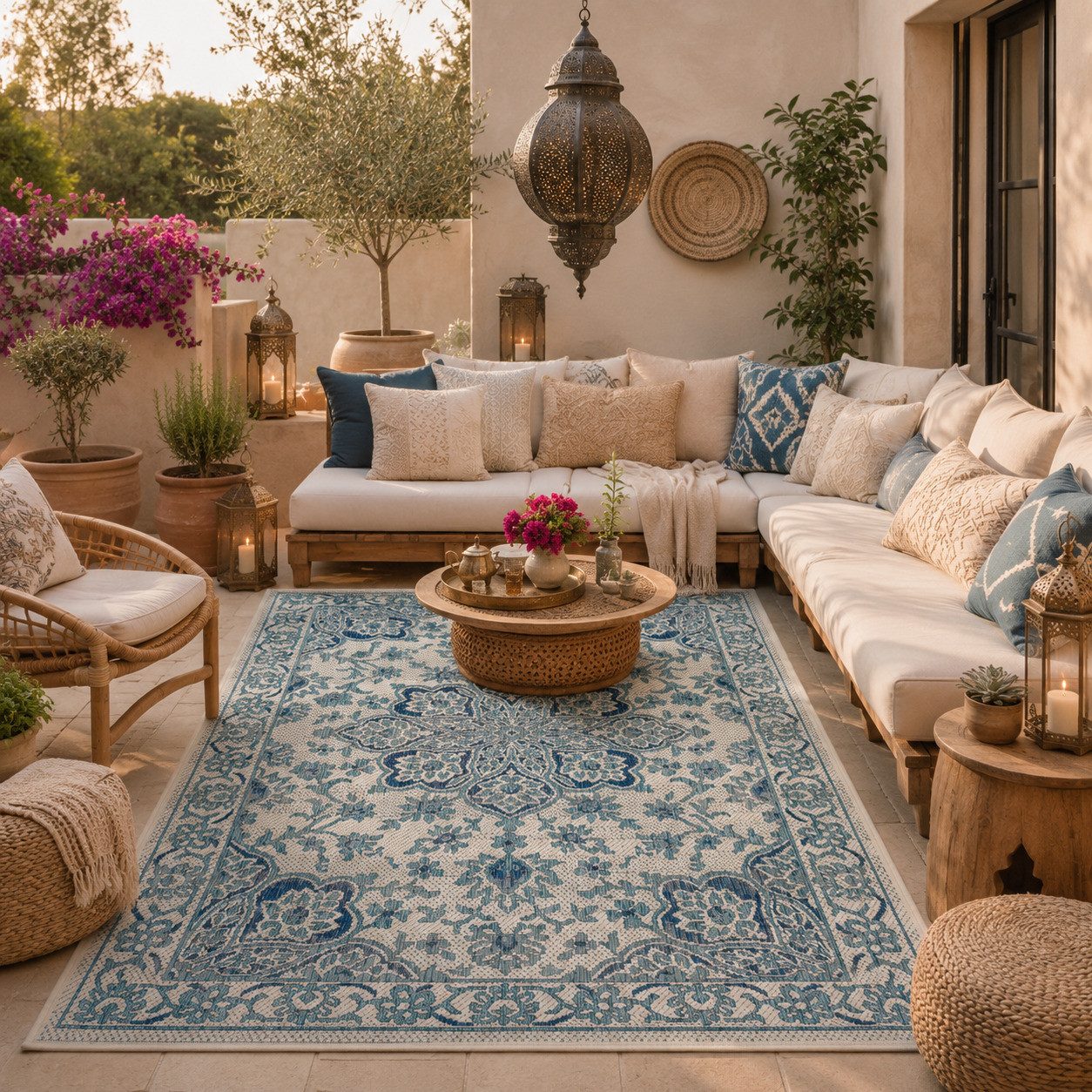 Pergamon Outdoorteppich In- und Outdoor Teppich Carpetto Vintage, Rechteckig, Höhe: 6 mm