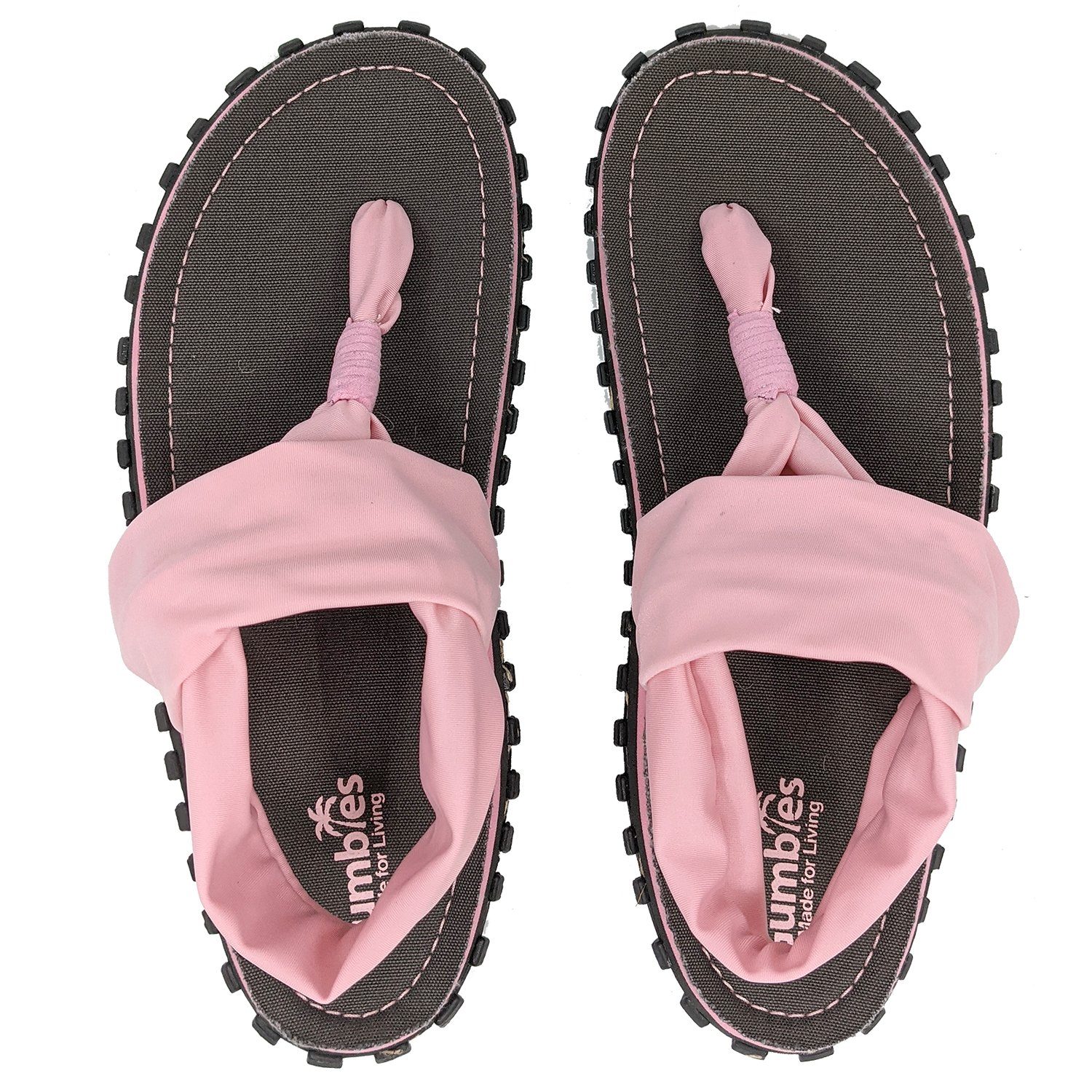 Gumbies Slingback in Grey Pink Riemchensandalette aus recycelten Materialien hergestellt, stabile Gummisole