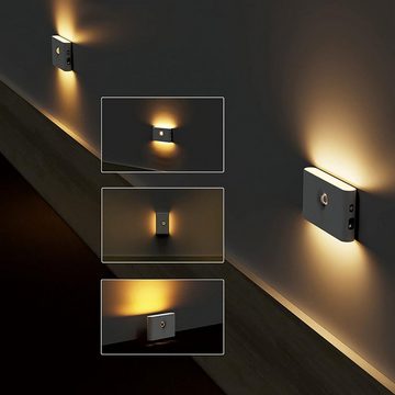 yozhiqu LED Nachtlicht Intelligente Sensorbeleuchtung, LED-Infrarot-Sensor-Nachtlicht, Typ-C wiederaufladbar, magnetisches Design, warme Begleitung
