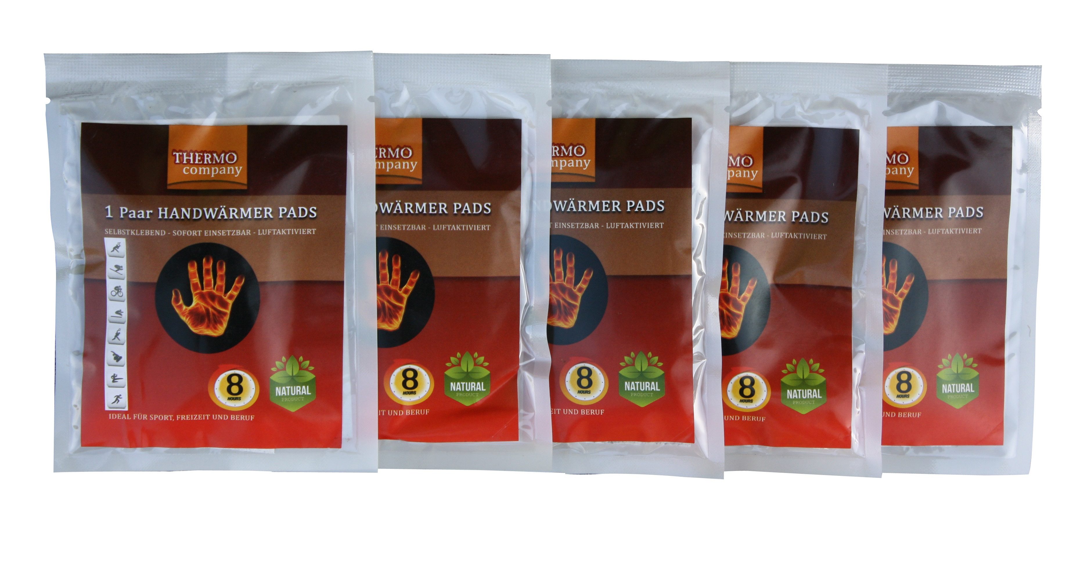 THERMO company Wärmepad Handwärmer Pads, Wärmepads Hände, Hand-Wärmekissen, Taschenwärmer, 5,5cm x 9cm, extra warm, bis zu 8 Stunden Wärme
