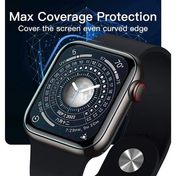 CoolGadget TPU Silikon Panzerfolie für Apple Watch 7 / 8 / 9 mit 45mm Gehäuse, Displayschutzfolie, 2in1 Set, Schutzfolie Display Schutz Folie klar