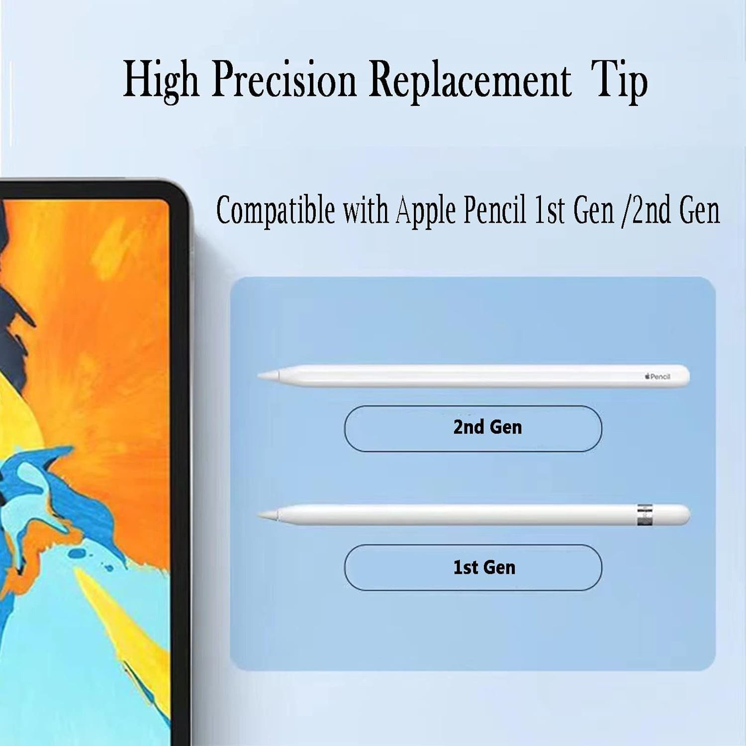 FELIXLEO Eingabestift Spitzen Ersatz Für Apple Pencil 1 2 Präzise Nibs (10-St) – Bild 2 von 5