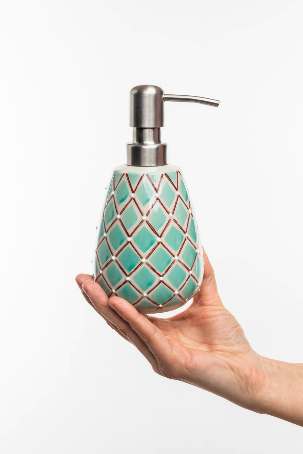 Tranquillo Seifenspender aus Steinzeug DOUCEUR FLORALE oder RETRO FLAIR 300ml handgestempelt