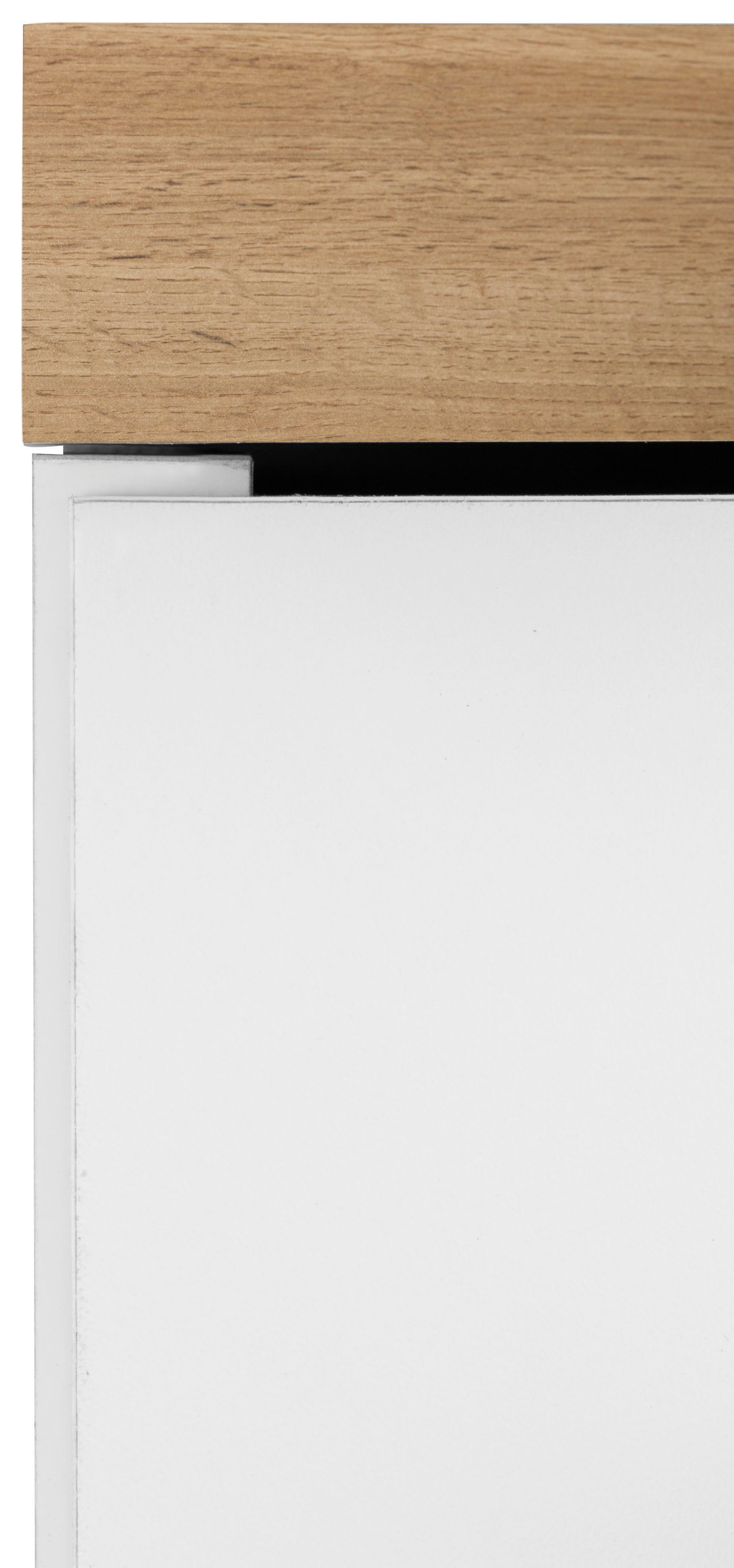 | MÖBEL mit Samos breit, großen 50 2 cm weiß Auszügen Unterschrank HELD weiß/wotaneichefarben