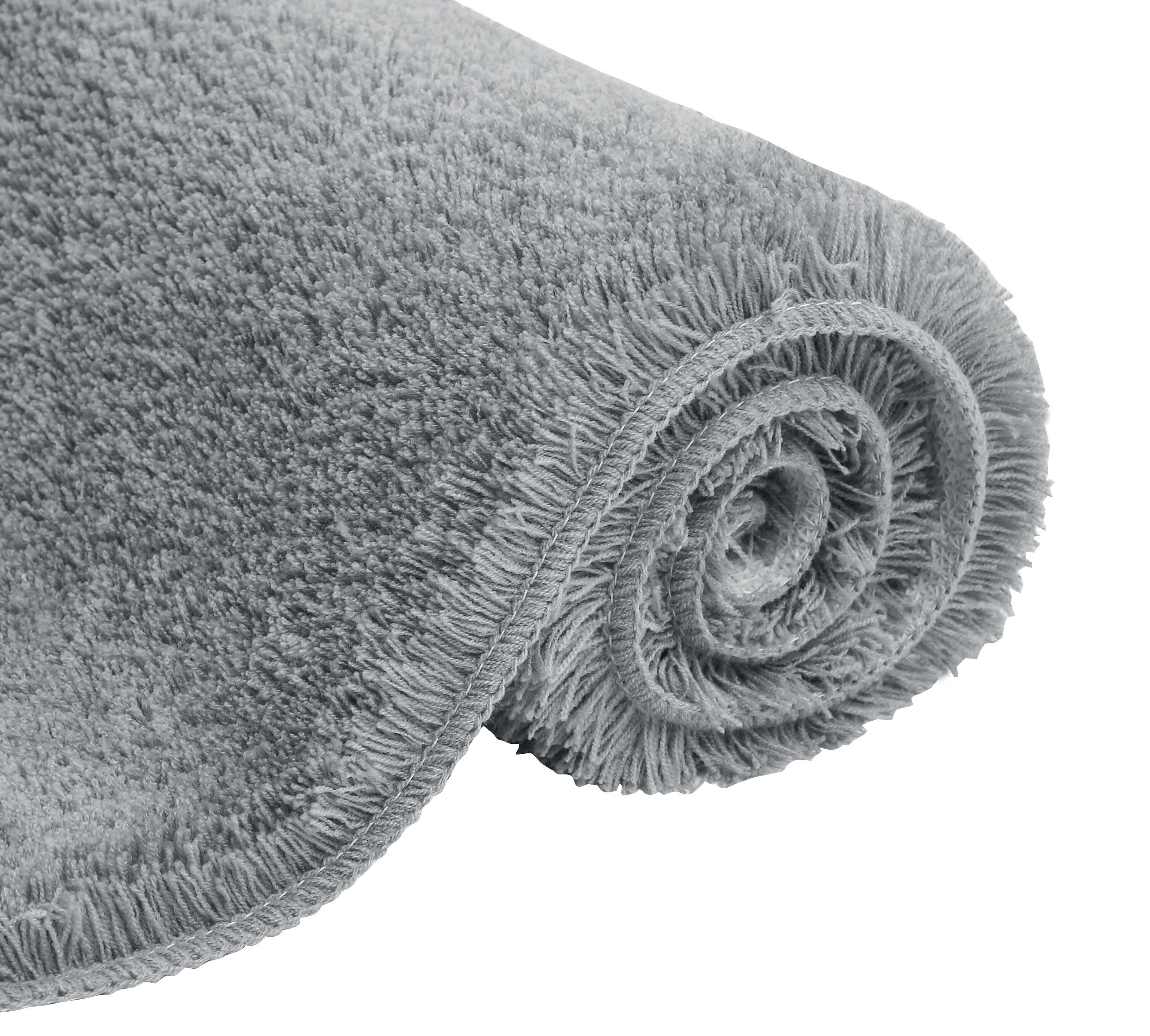 OTTO home Badematte Merida, Badvorleger, Badezimmer Teppich, Höhe 32 mm, rutschhemmend beschichtet, schnell trocknend, strapazierfähig, fußbodenheizungsgeeignet, Kunstfaser, rechteckig, Badteppich, Uni Farben, rechteckig, rund & als 2-tlg. Set erhältlich