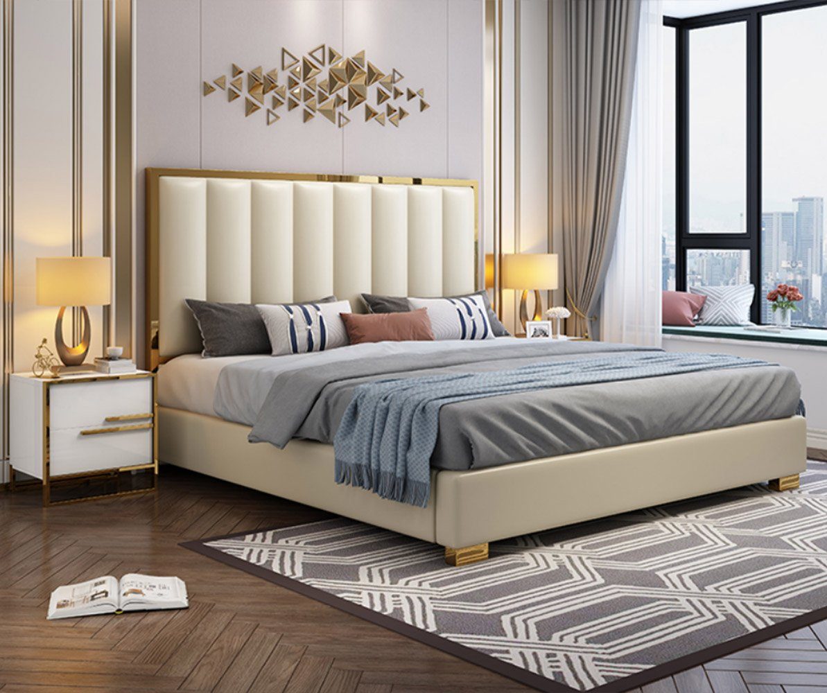 JVmoebel Bett Bett Polster Design Luxus Doppel Hotel Betten 180x200cm Schlaf Zimmer (Bett), Made In Europe