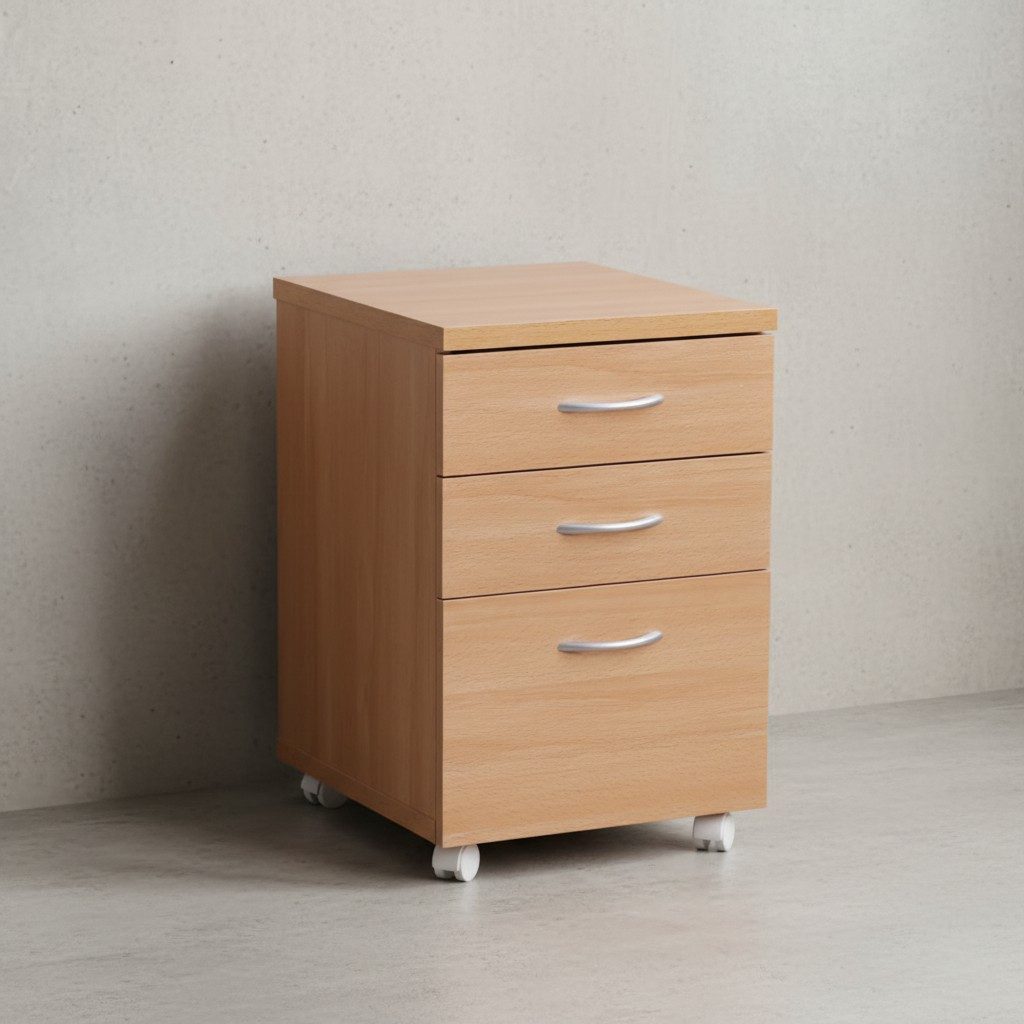 KADIMA DESIGN Rollcontainer Buche Aktenschrank, Ordnung für Ihren Arbeitsbereich