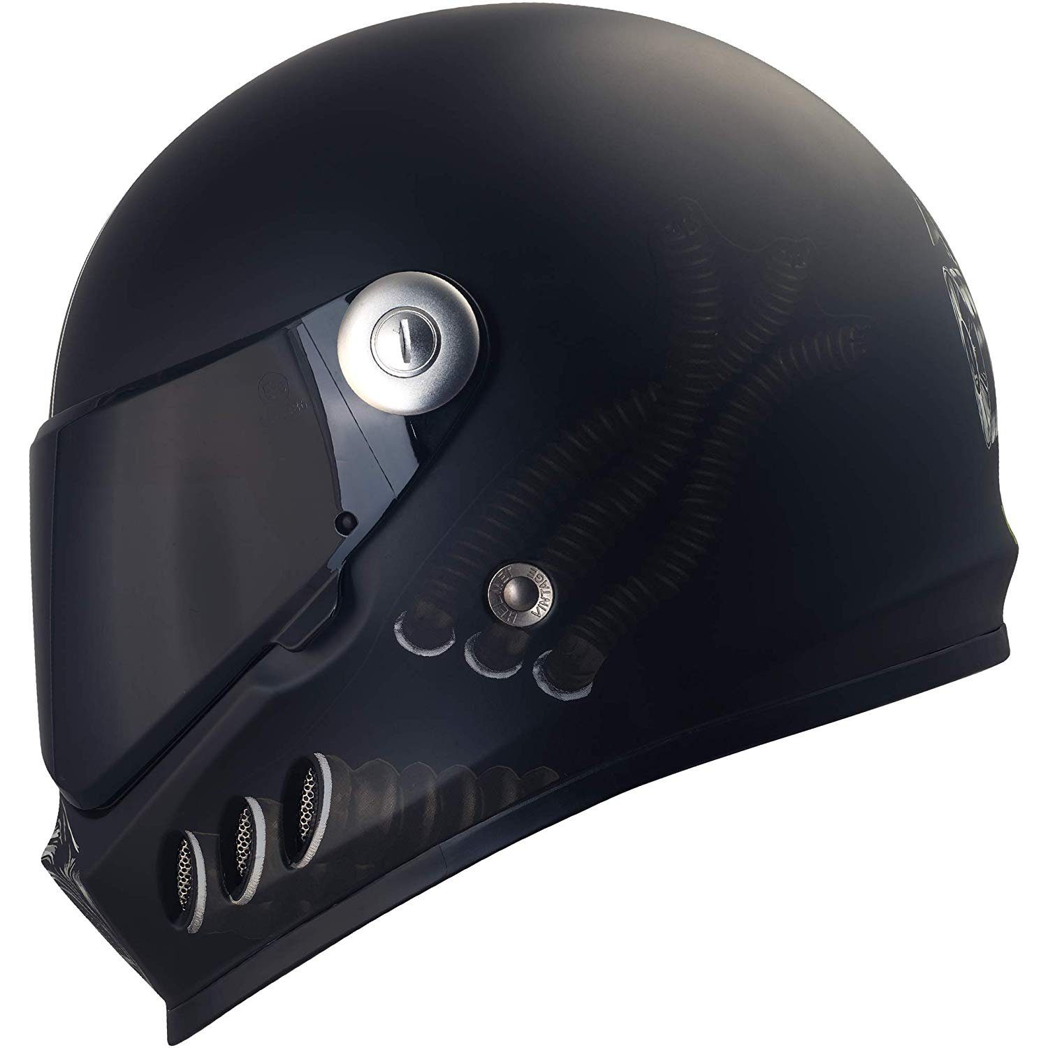 Broken Head Motorradhelm Gasman inkl. schwarzem Visier (mit schwarzem und klarem Visier), inklusiv schwarzem Visier