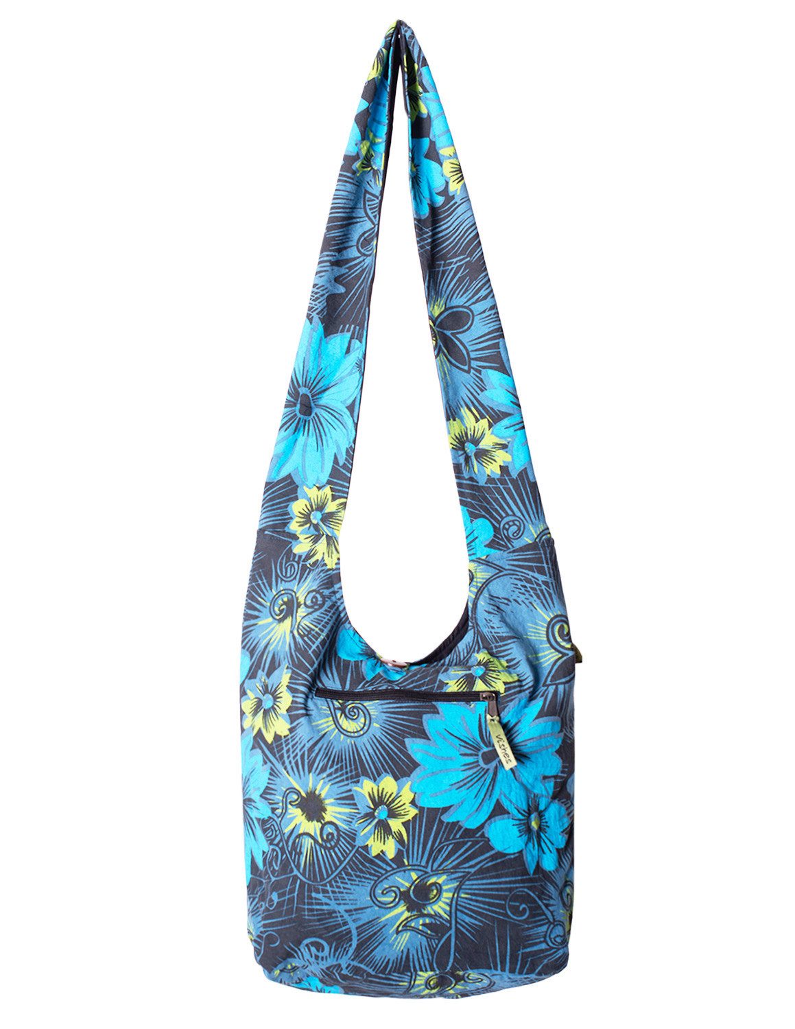 Beuteltasche Schultertasche Beuteltasche aus Baumwolle Blumen Hippie Tasche
