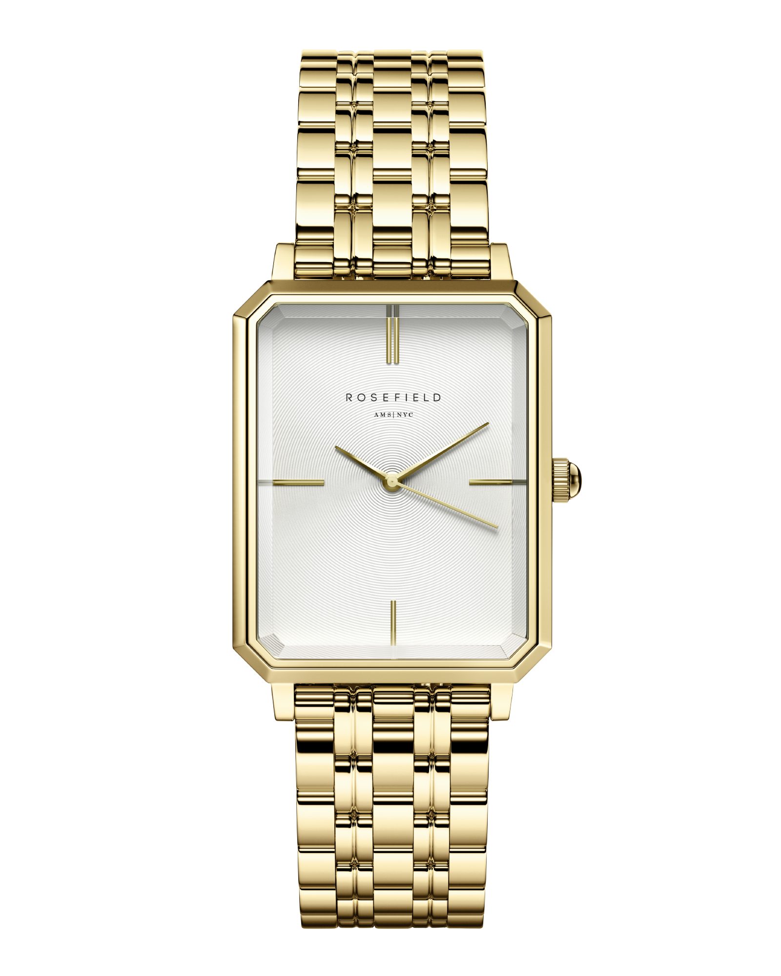 Quarzuhr ROSEFIELD Damenuhr Octagon 29mm Goldfarben