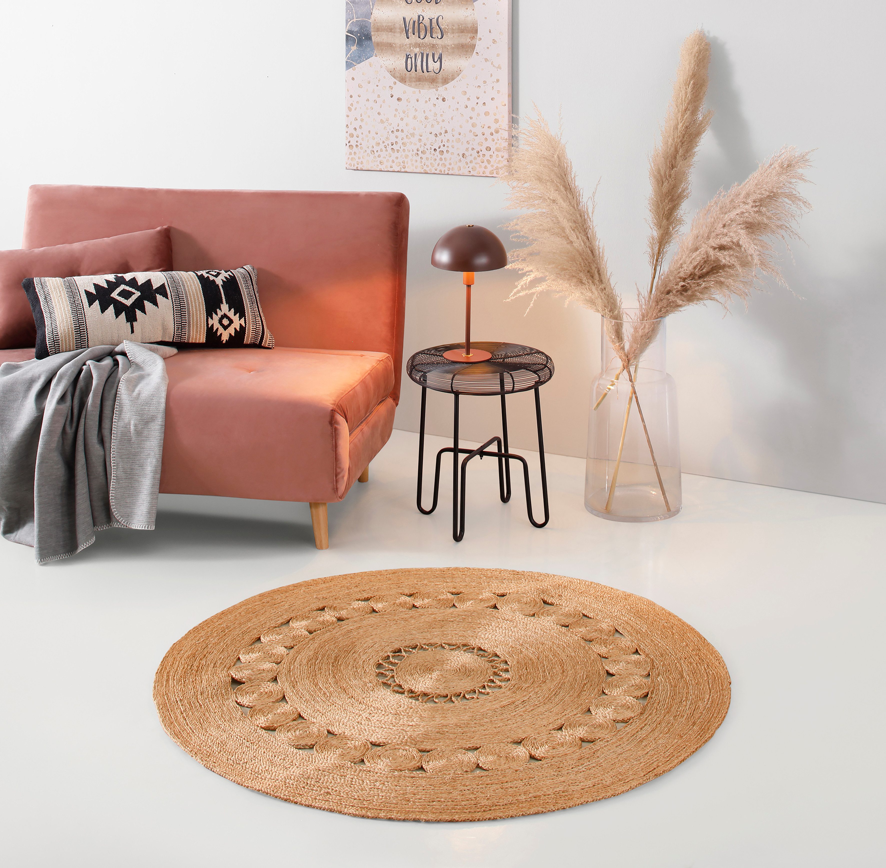 my home Teppich Naturala, Jute-Teppich, handgefertigt, günstig online kaufen