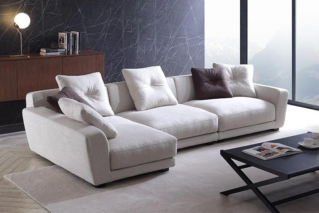 JVmoebel Ecksofa Designer weißes Ecksofa L-Form Couch Polstermöbel Sofa Neu, Made in Europe