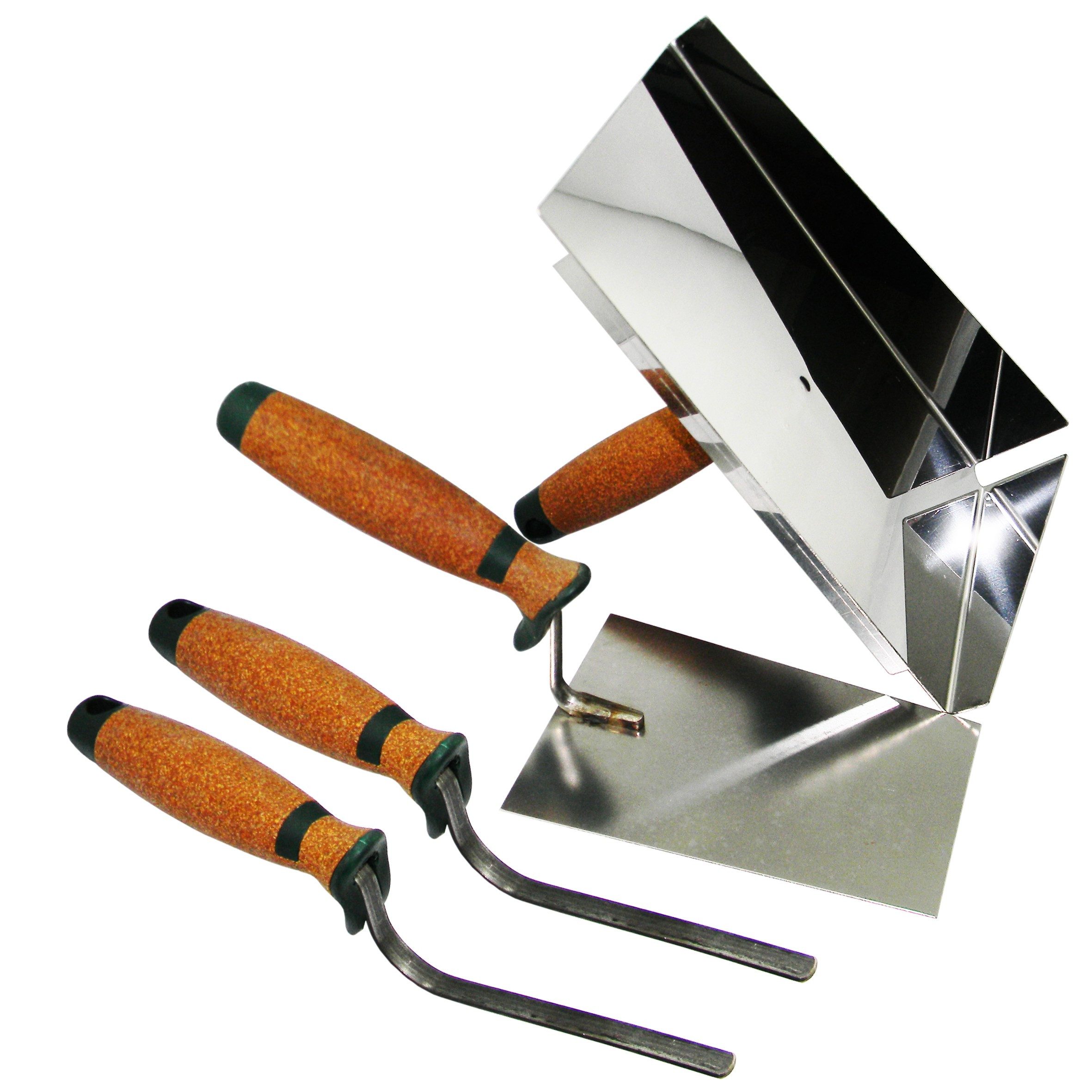 ConToo Fugenspachtel Fugblech 245x155mm + Trapezkelle + Fugenkelle 8,10mm KORKGRIFF CT04