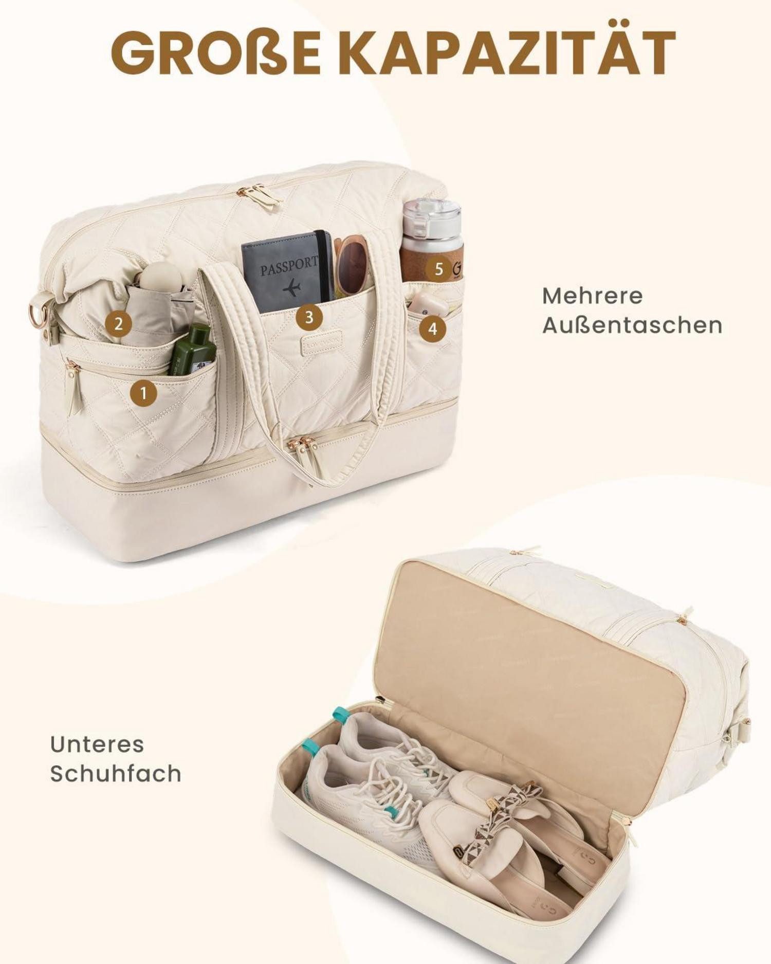 LuxusKollektion Reisetasche Damen Reisetasche Handgepäck mit günstig online kaufen