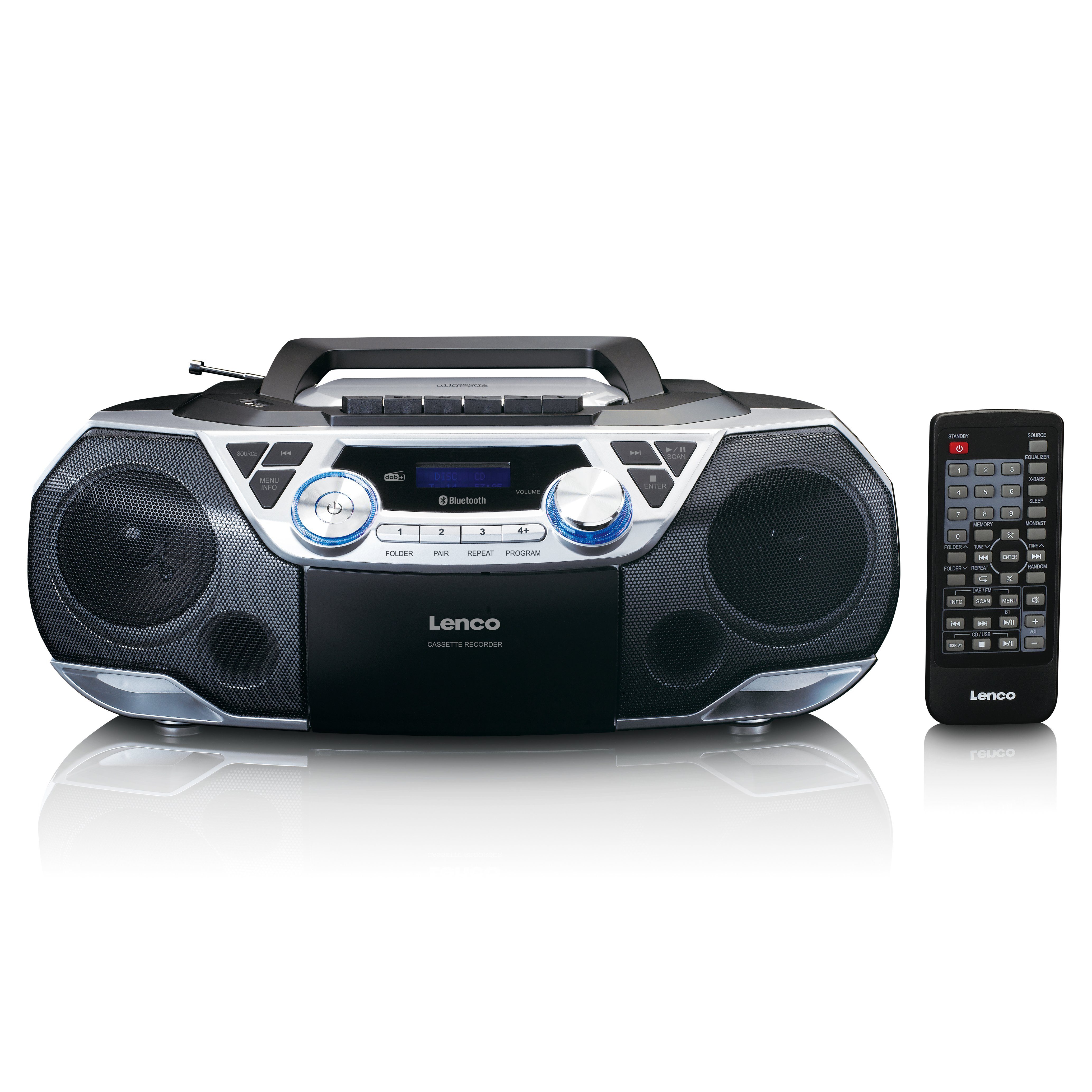 Lenco SCD-720SI Digitalradio (DAB) (DAB+,FM, 12 W, XXL-Boombox mit 6W-RMS Bluetooth 5.0, MP3/CD-Player & Batterie/Strom)