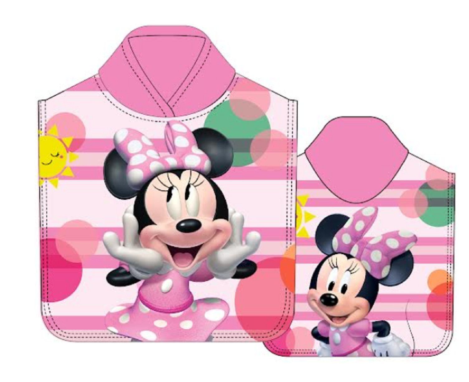 Poncho Kinder 100cm Badeponcho Disney Kapuze Minnie Mouse 50 x Badeponcho mit