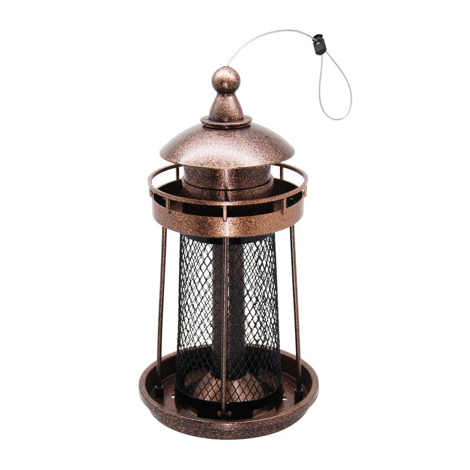 HTI-Living Futterspender Vogelfutterspender Nessa Leuchtturm Metallic Gold, Futterhaus maritim zum Hängen